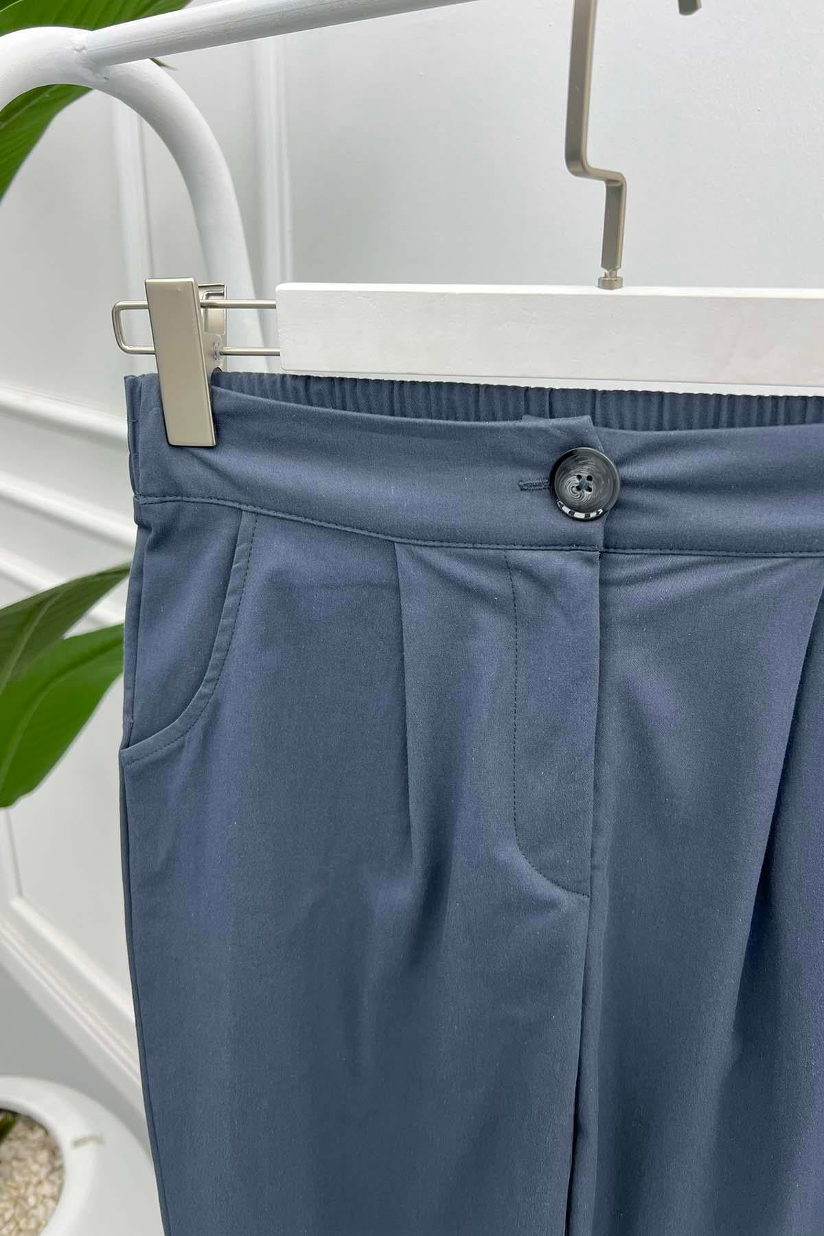 Paça Yırtmaçlı Pantolon Gri