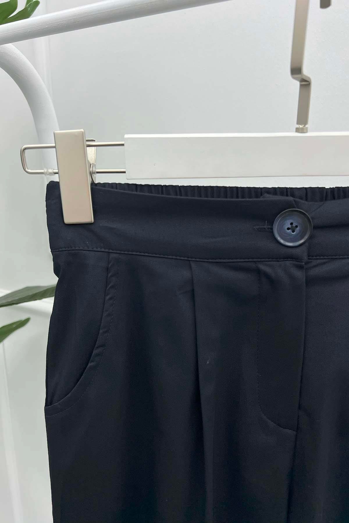 Paça Yırtmaçlı Pantolon Lacivert