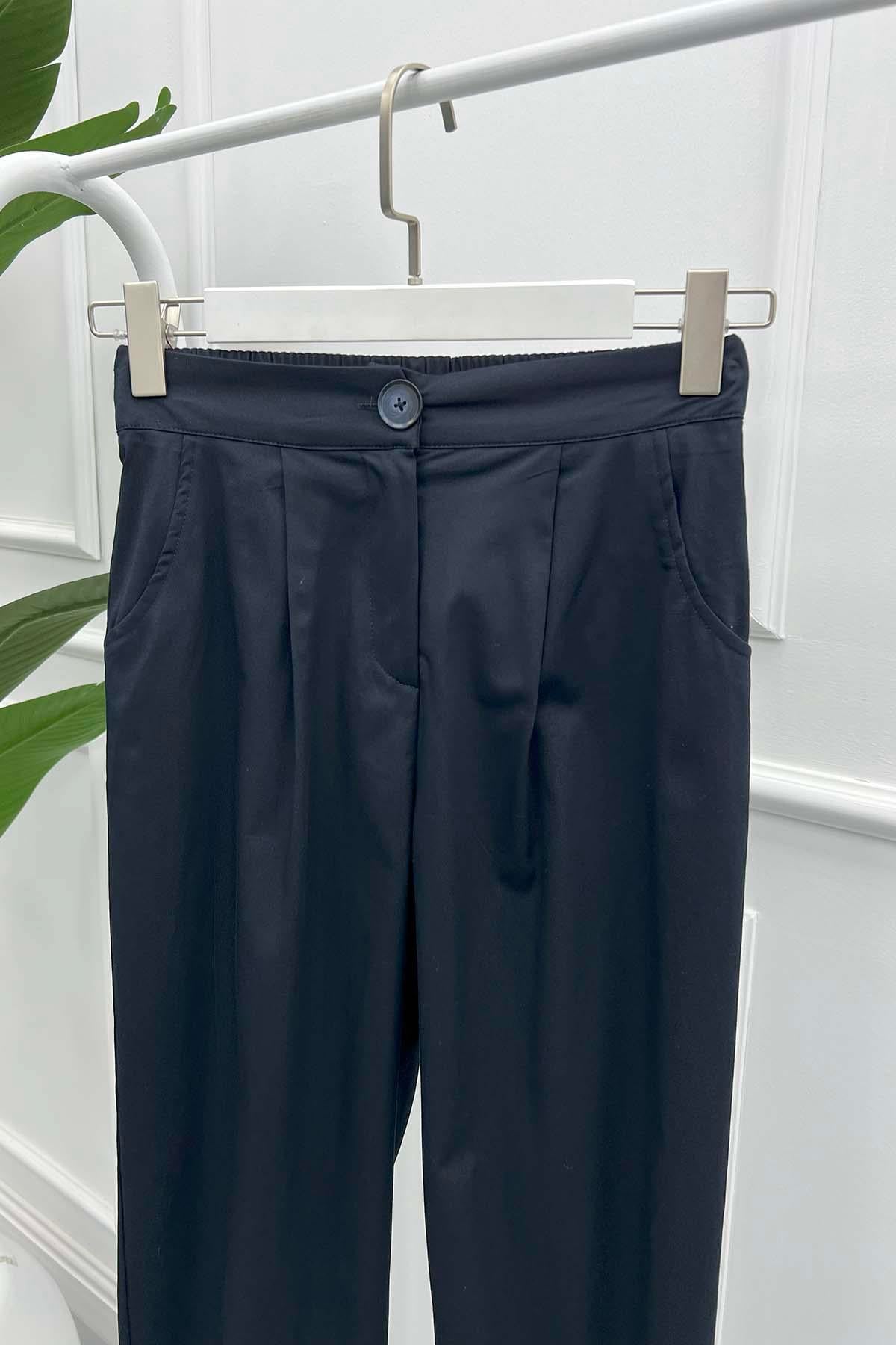 Paça Yırtmaçlı Pantolon Lacivert