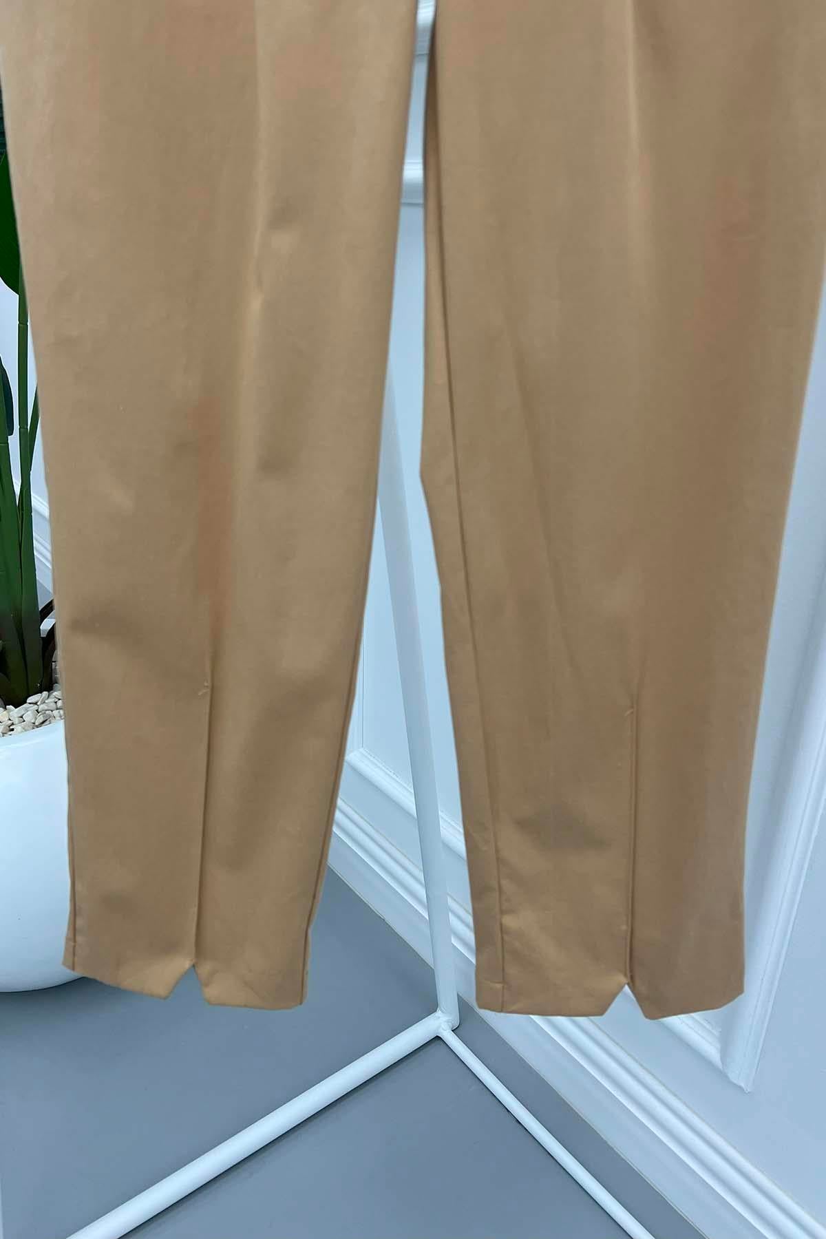 Paça Yırtmaçlı Pantolon LATTE