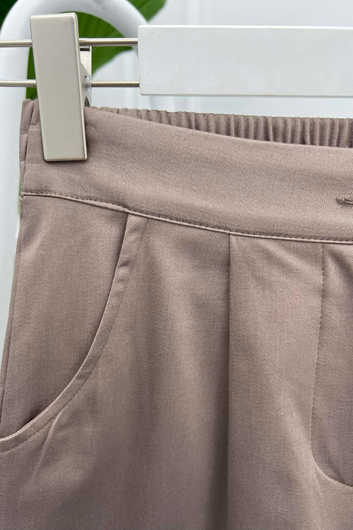 Paça Yırtmaçlı Pantolon Vizon
