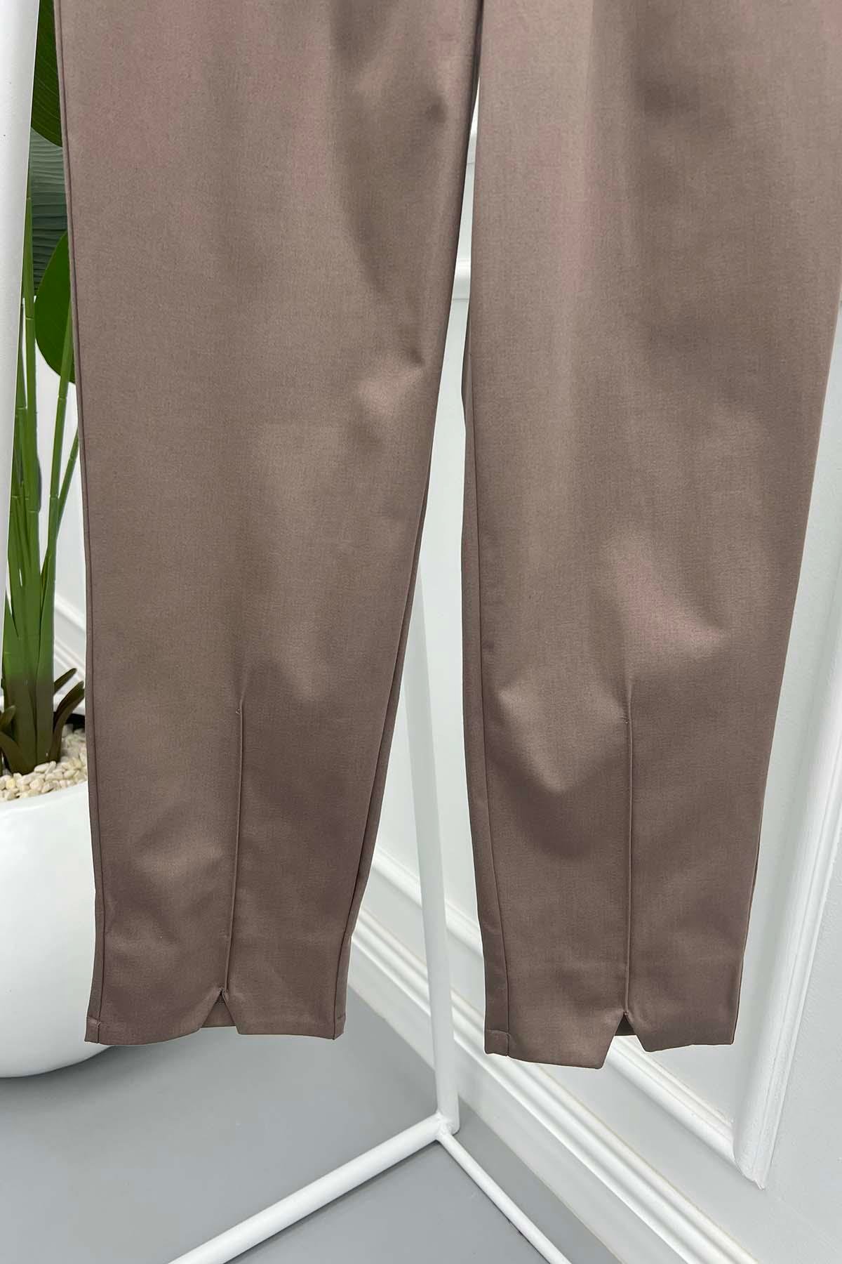 Paça Yırtmaçlı Pantolon Vizon