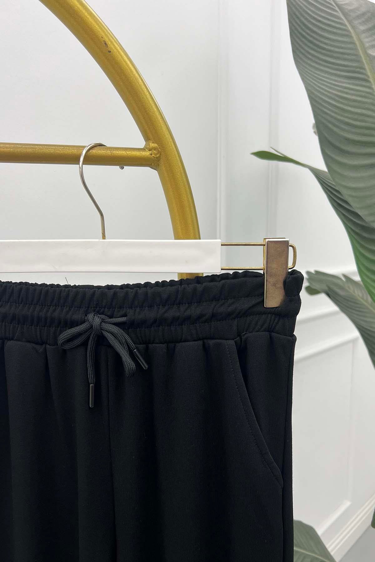 Paçası Lastikli Oysho Pantalon Siyah