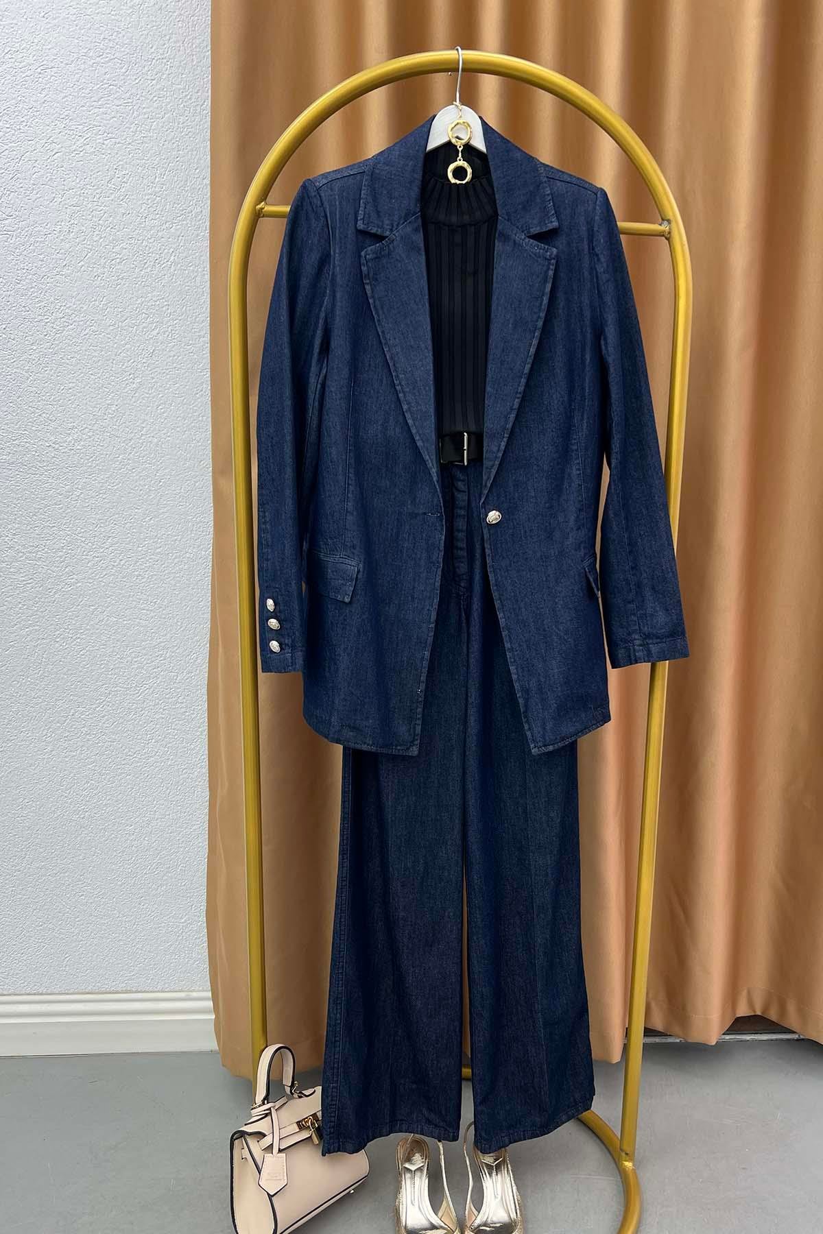 Pantalonlu Kot Takım Lacivert