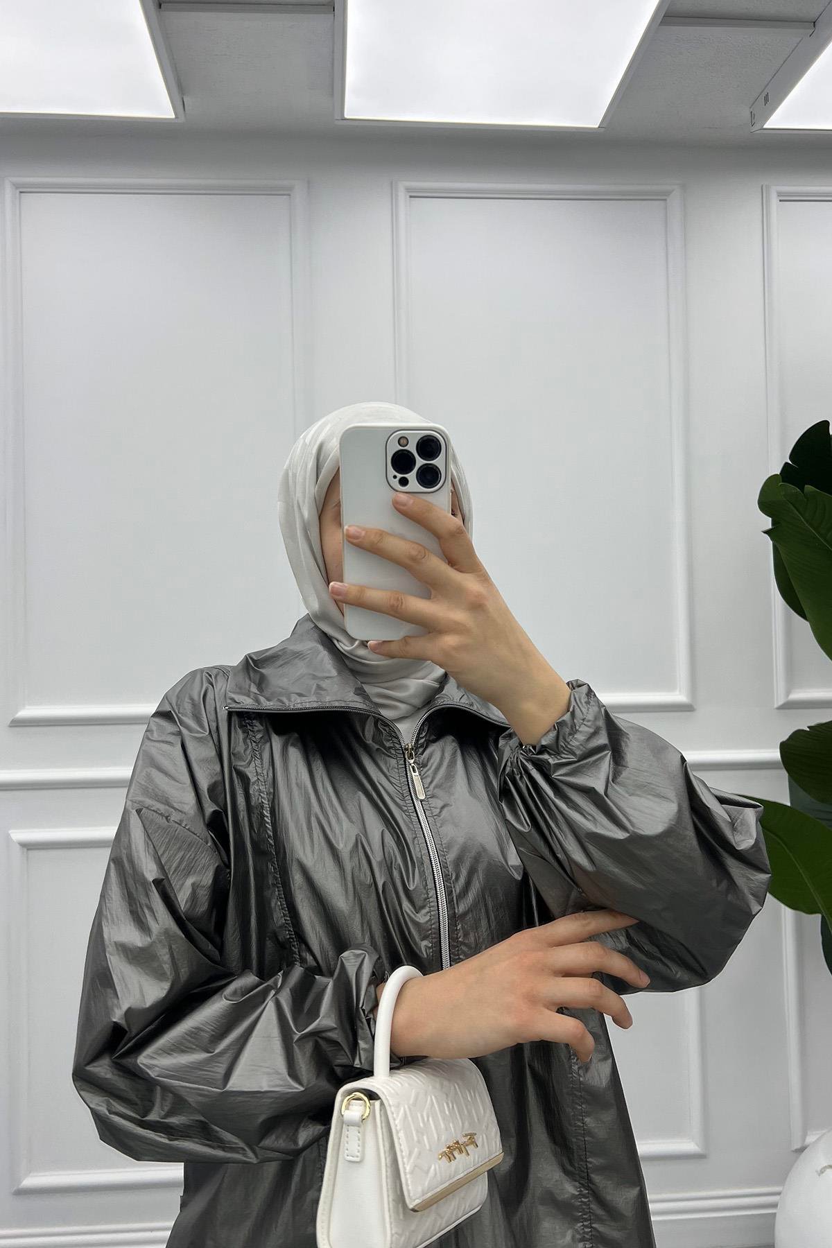 Parlak Bluz Gümüş