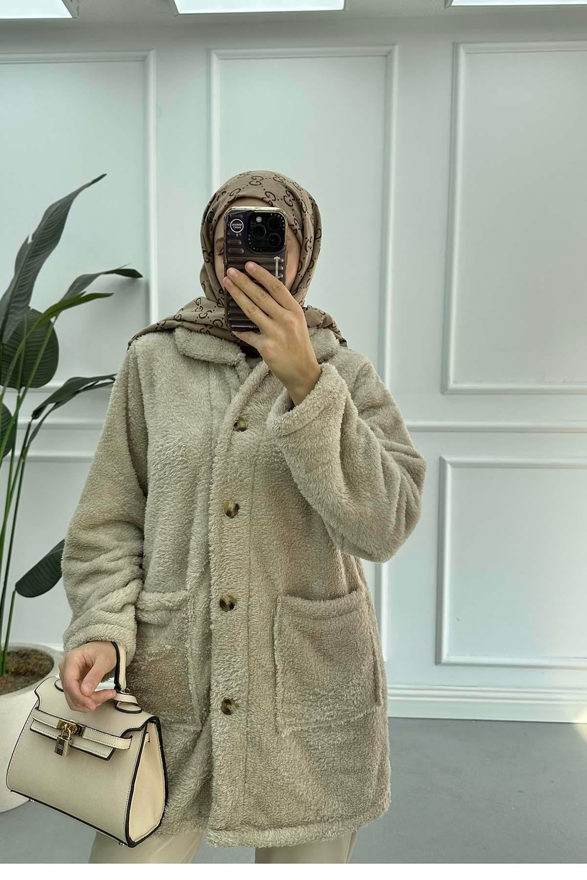 Peluş Ceket Vizon