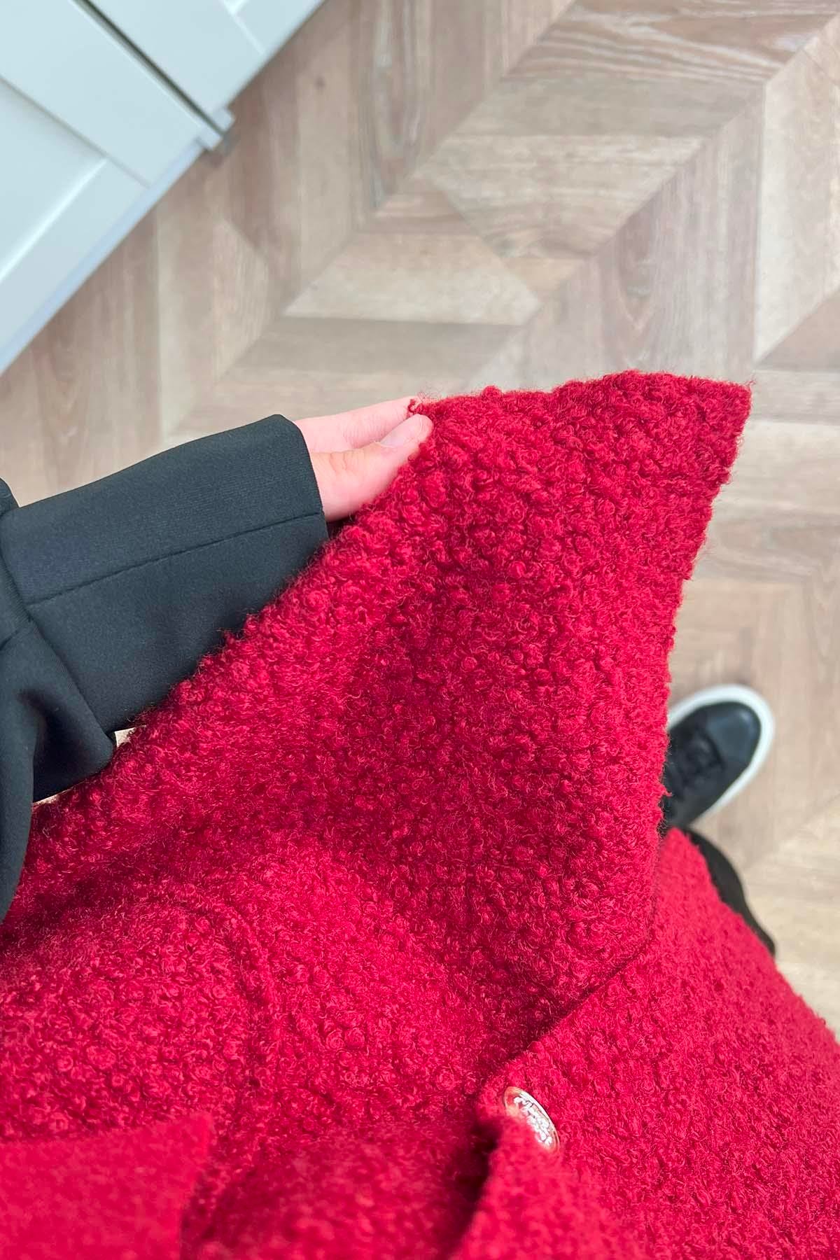Peluş Yelek Bordo