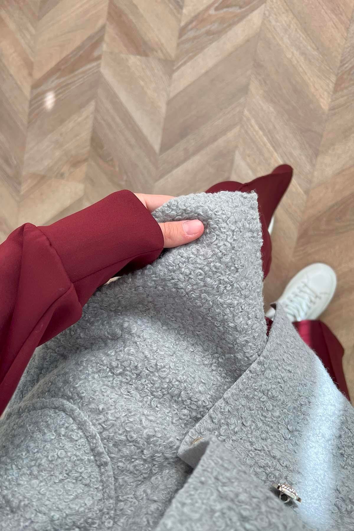Peluş Yelek Gri