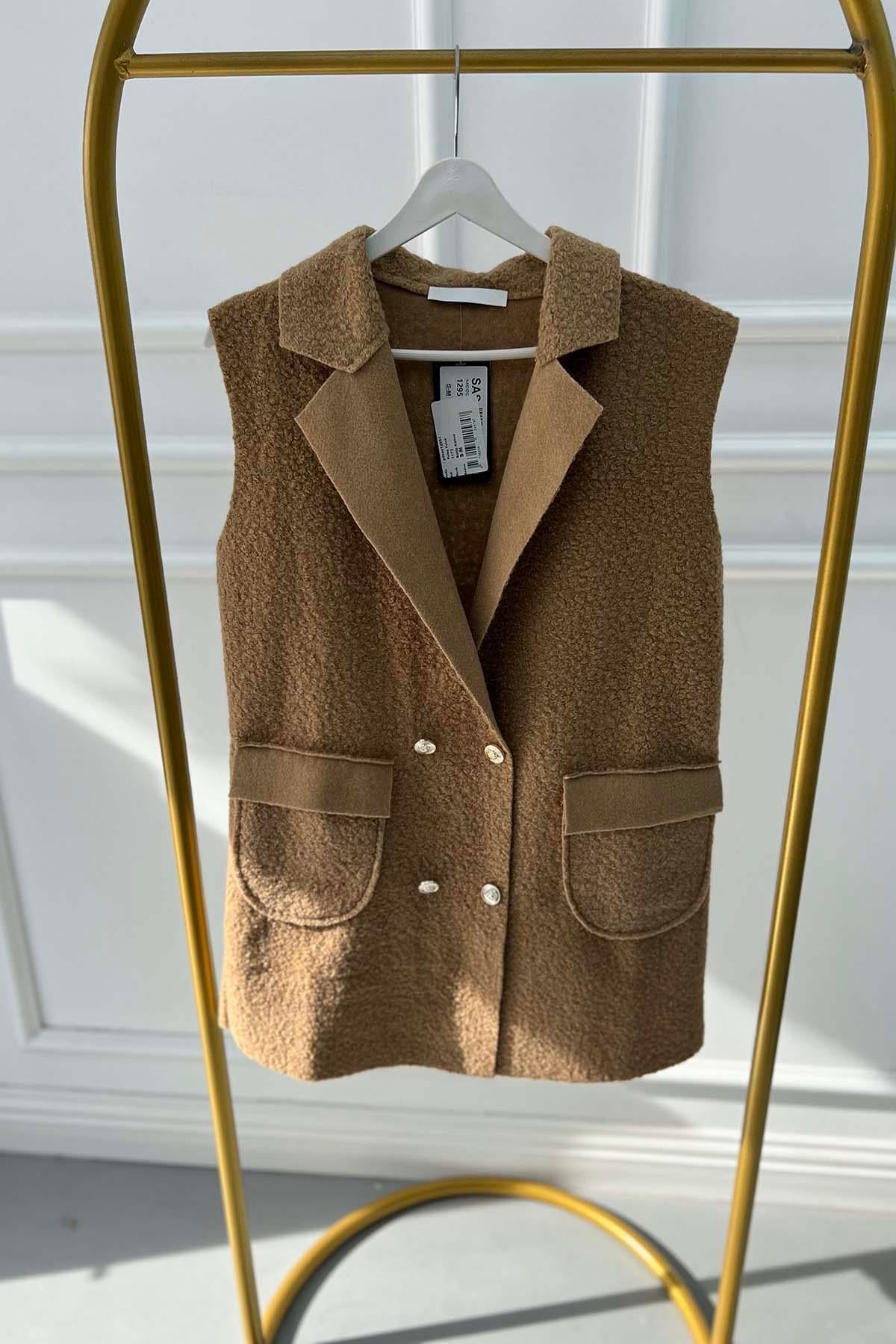 Peluş Yelek Sütlü Kahve