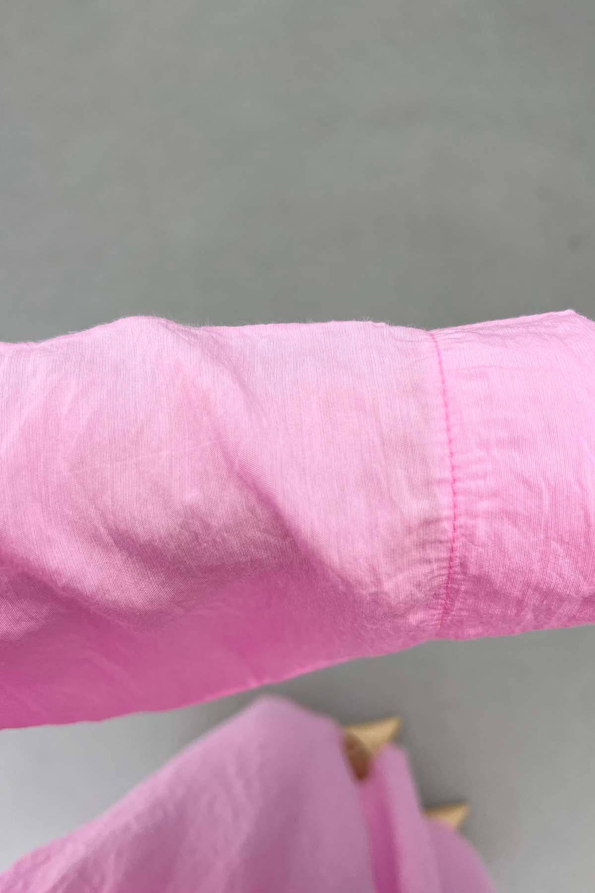 Pens Detaylı Elbise Pembe