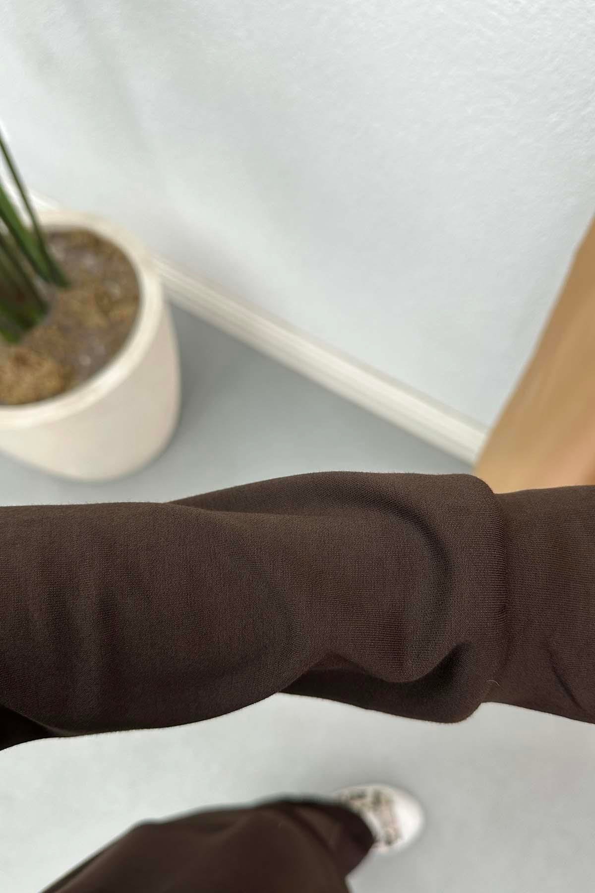 Pens Detaylı Oval kesim Oysh Takım Kahve