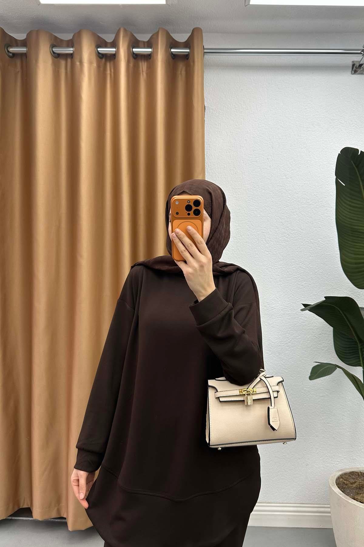 Pens Detaylı Oval kesim Oysh Takım Kahve