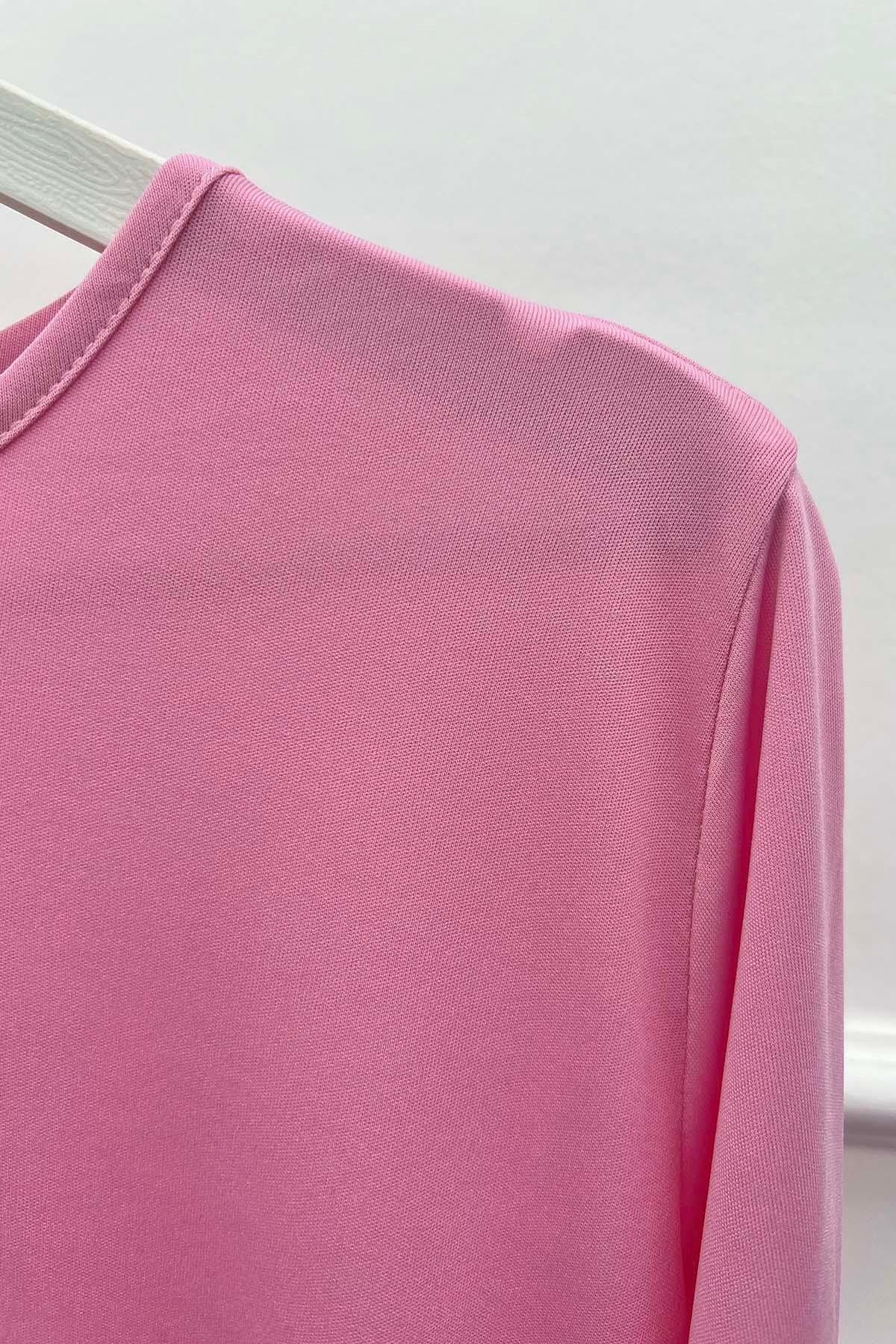 Penye İçlik Elbise Pembe