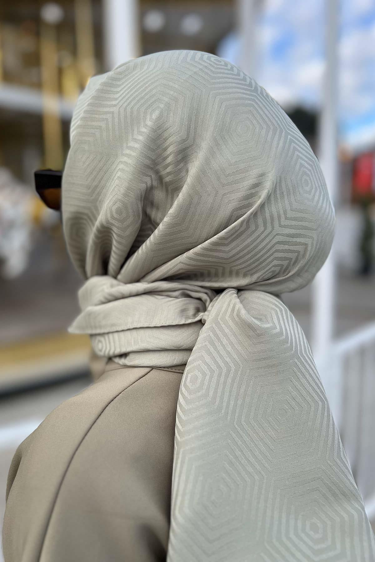 Petek Desenli Şal Soft Yeşil