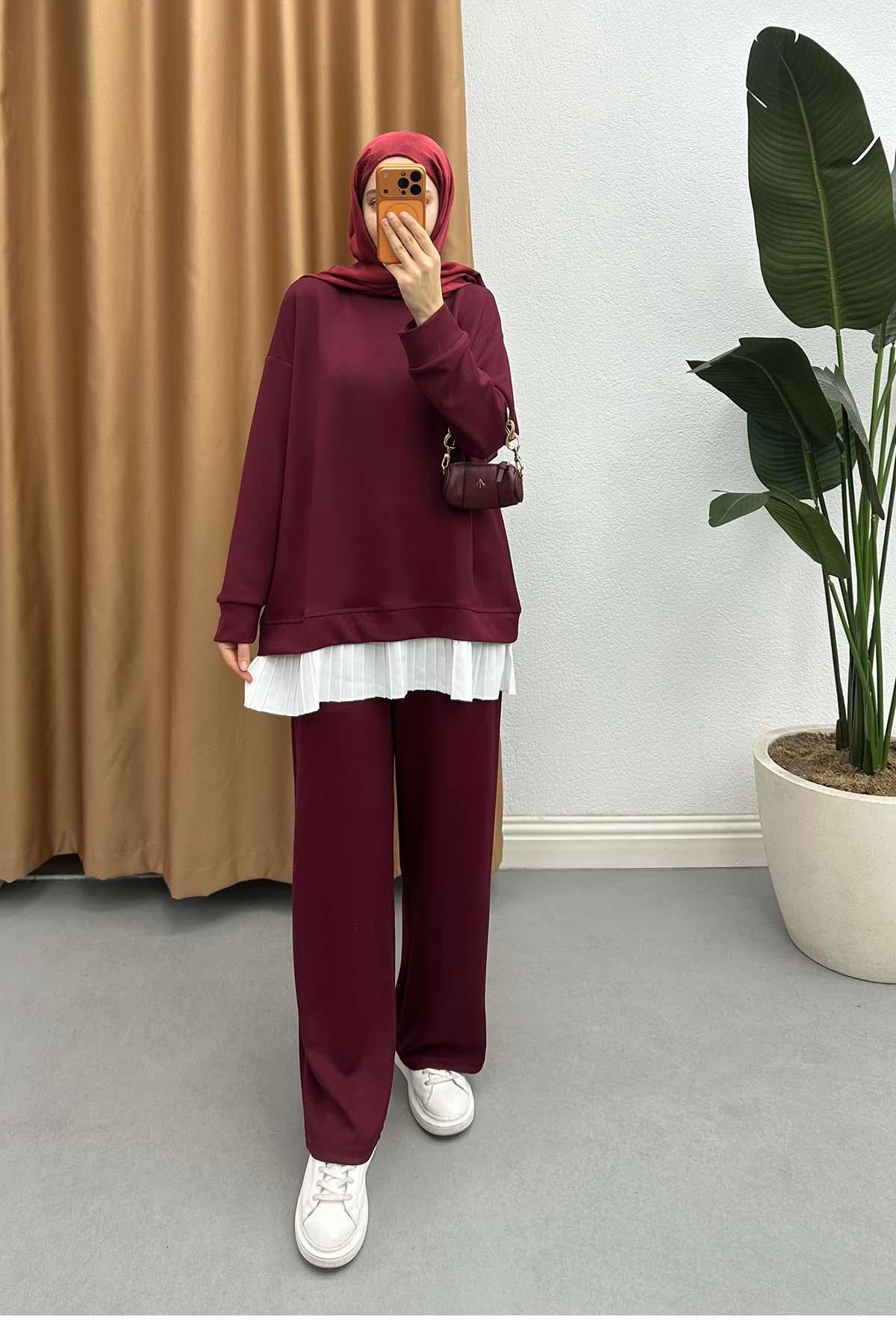Pilise Detasylı Oysh Takım Bordo
