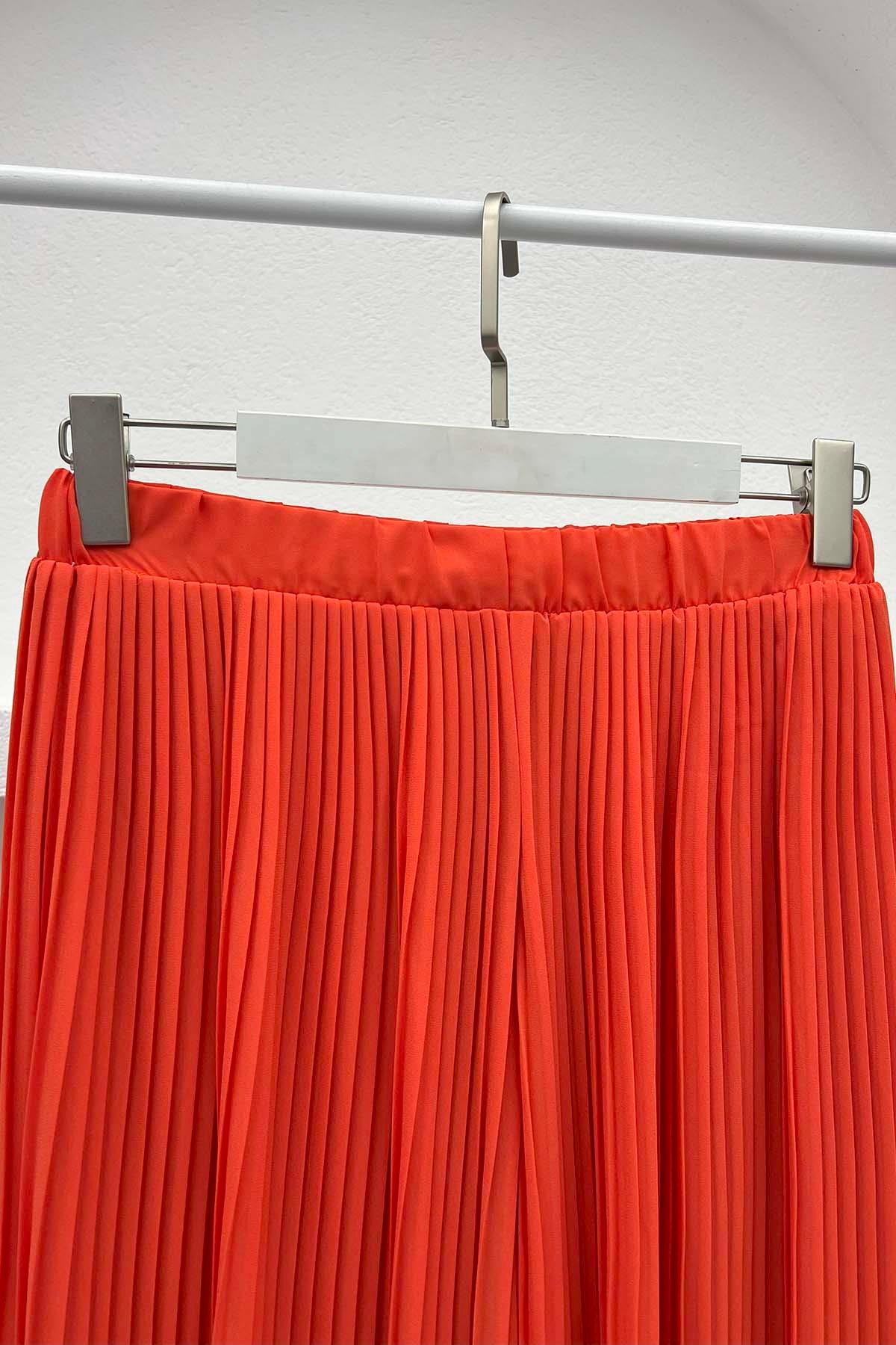 Piliseli Etek Pantolon Turuncu