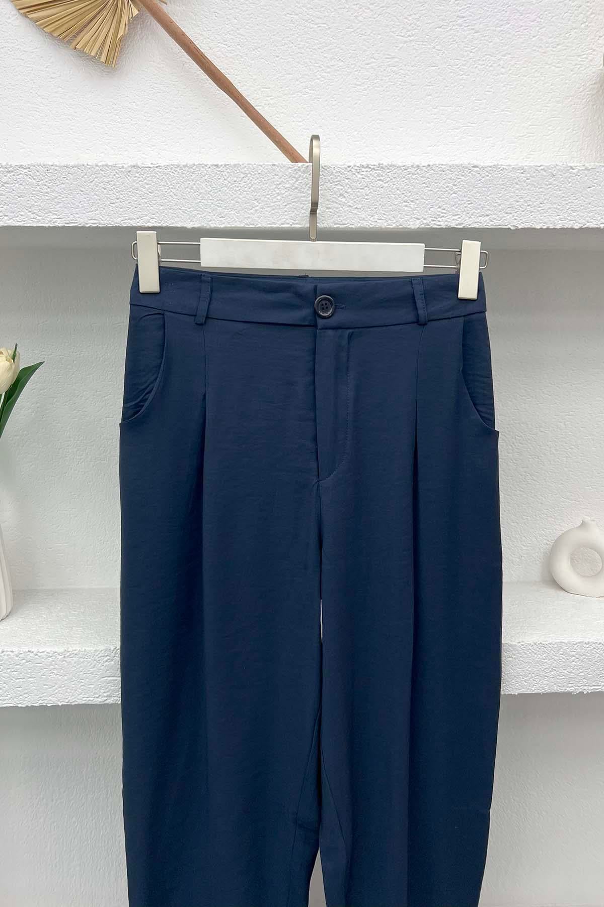 Piliseli Pantolon Lacivert