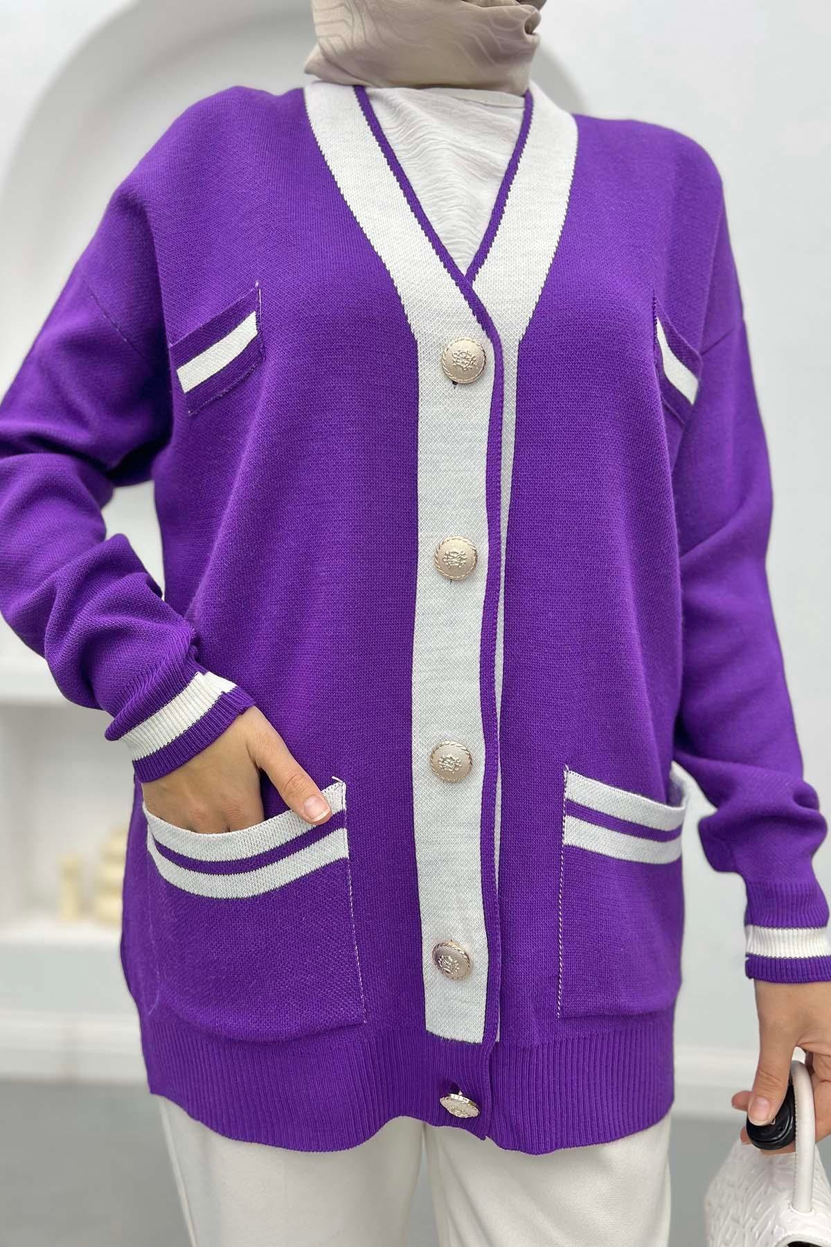 Pinterest Hırka Mor