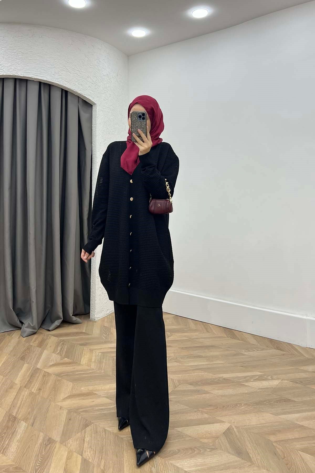 POLYELİT FİLELİ HIRKA Siyah