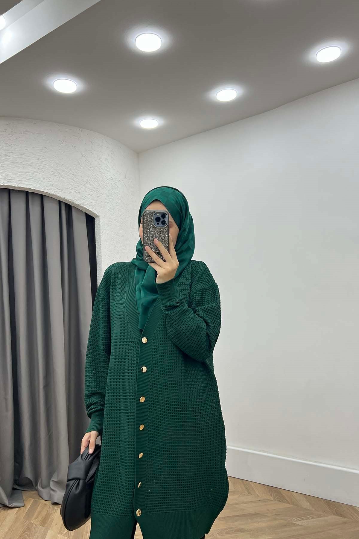 POLYELİT FİLELİ HIRKA Zümrüt Yeşili