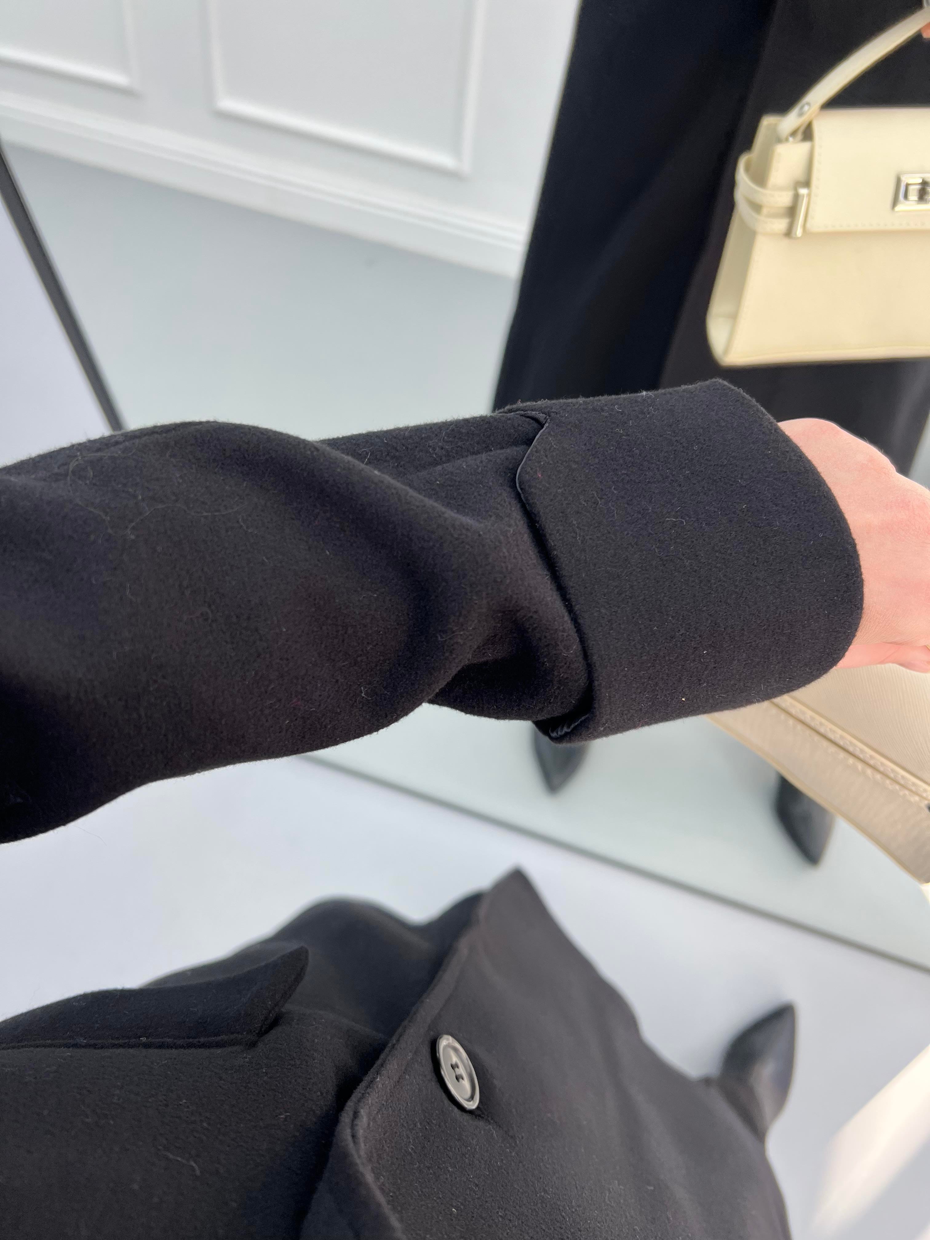 Premium Kaşe Kaban Siyah