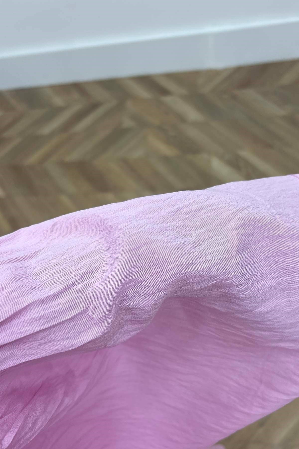 Prenses Pile Dokulu Belden Bağlamalı İkili Takım Pembe