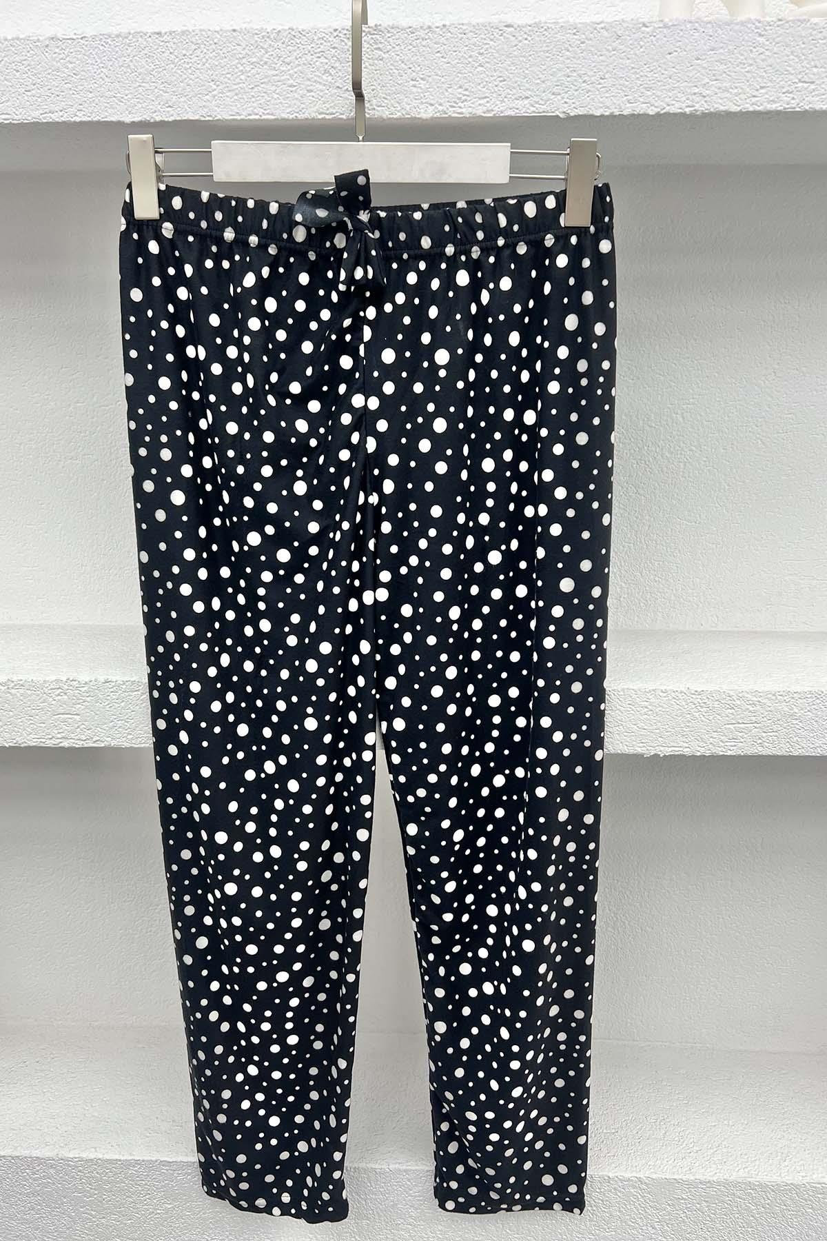 Puantiyeli Pijama Altı Siyah