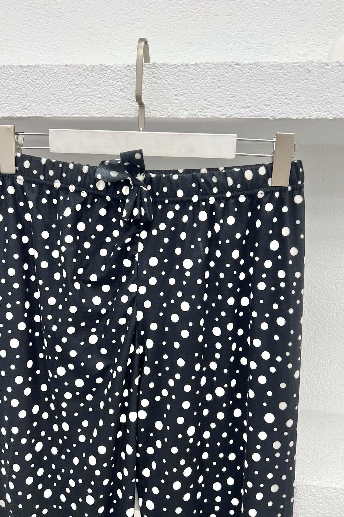 Puantiyeli Pijama Altı Siyah