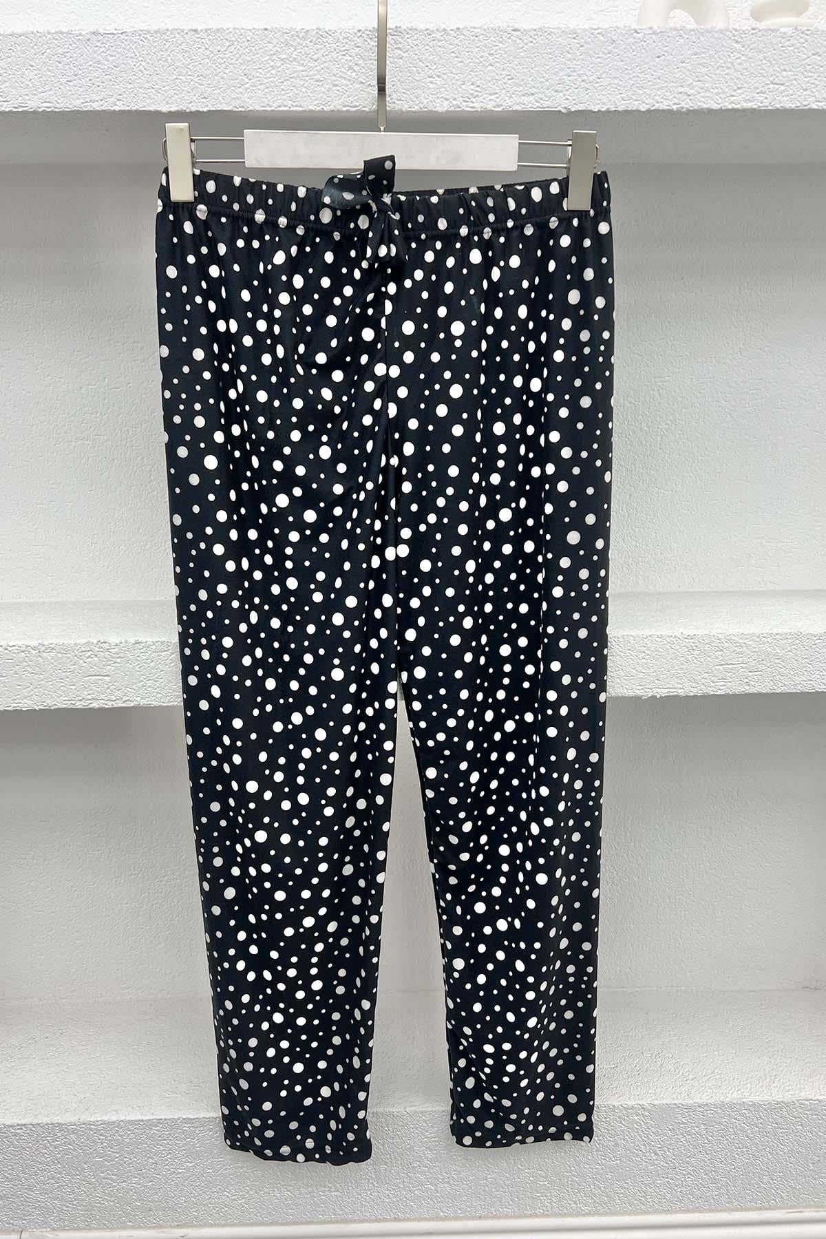 Puantiyeli Pijama Altı Siyah