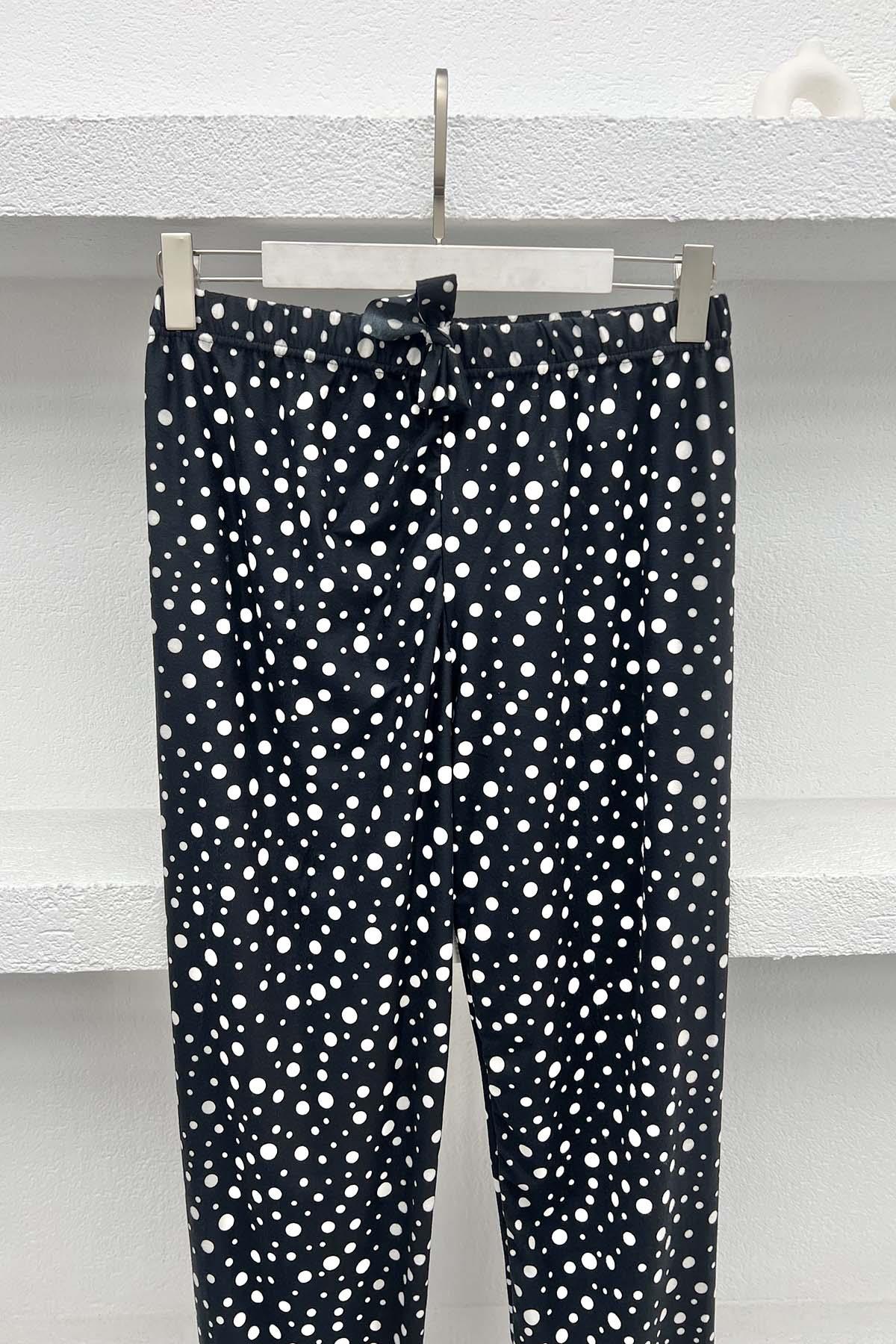 Puantiyeli Pijama Altı Siyah