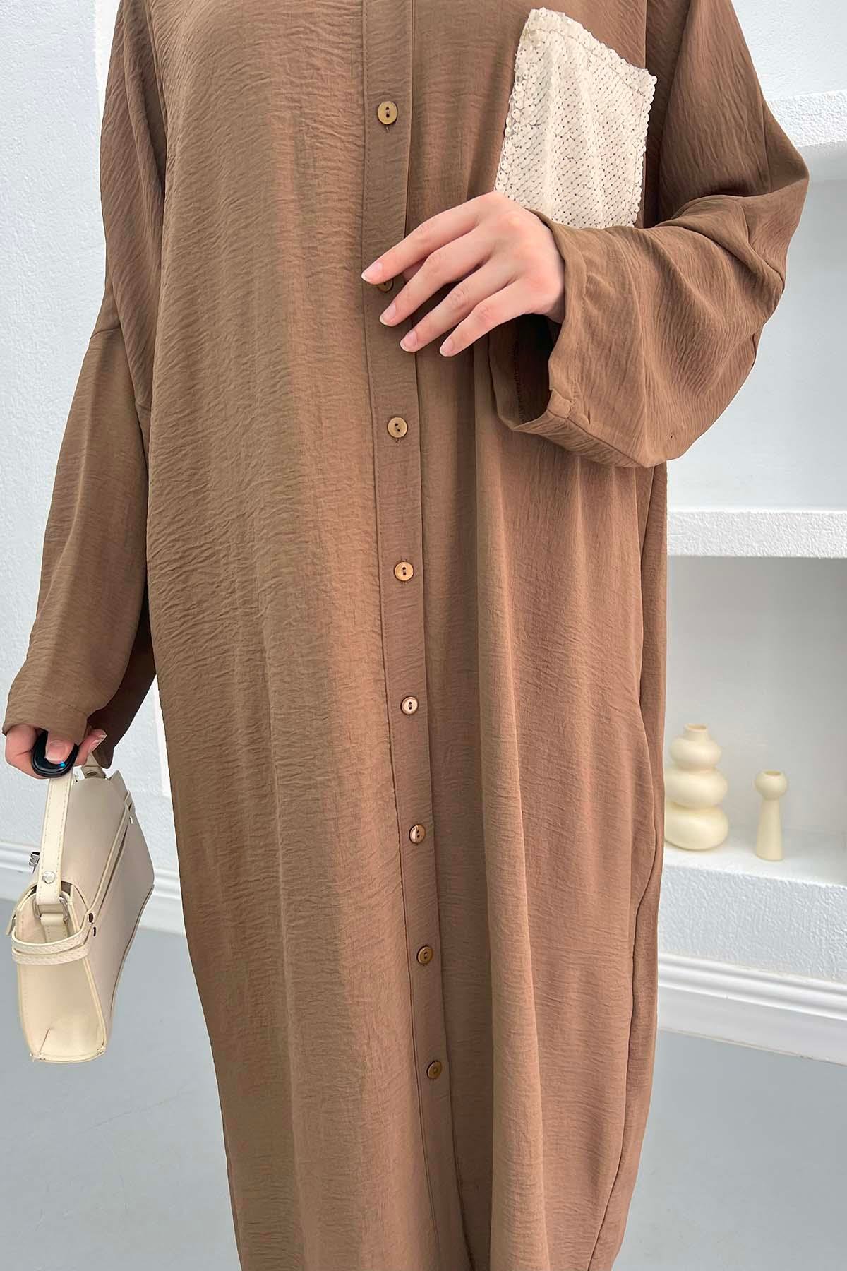 Pullu Tunik Takım Kahve