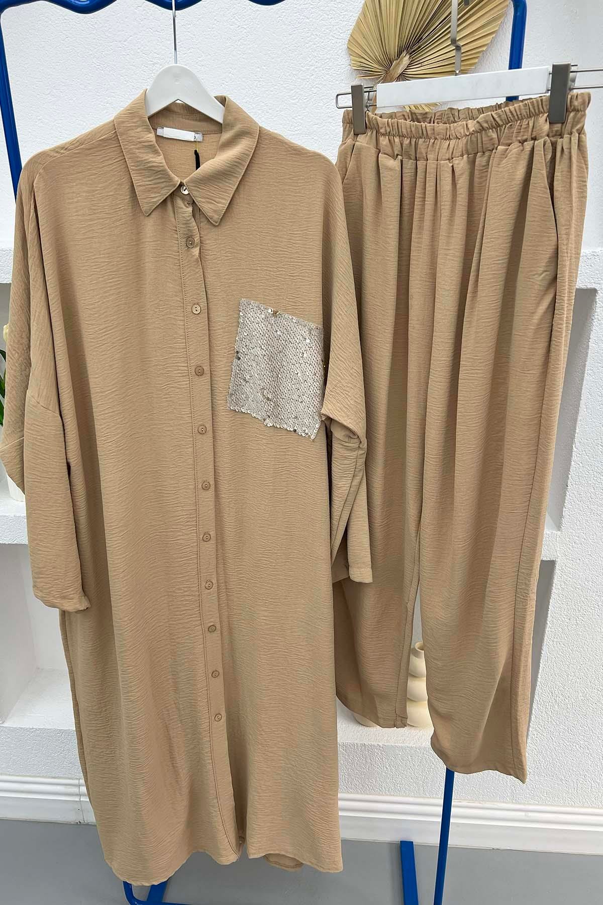 Pullu Tunik Takım Taş