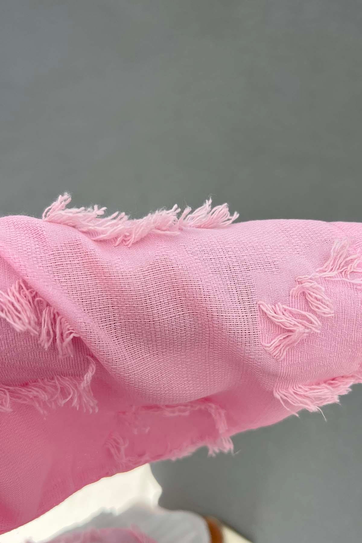 Püsküllü Bağlamalı Kimono Pembe
