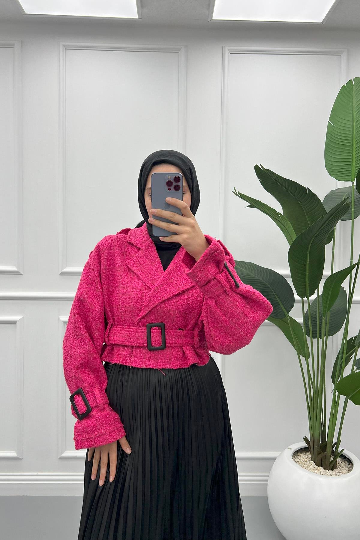 Reglan Kısa Ceket Pembe