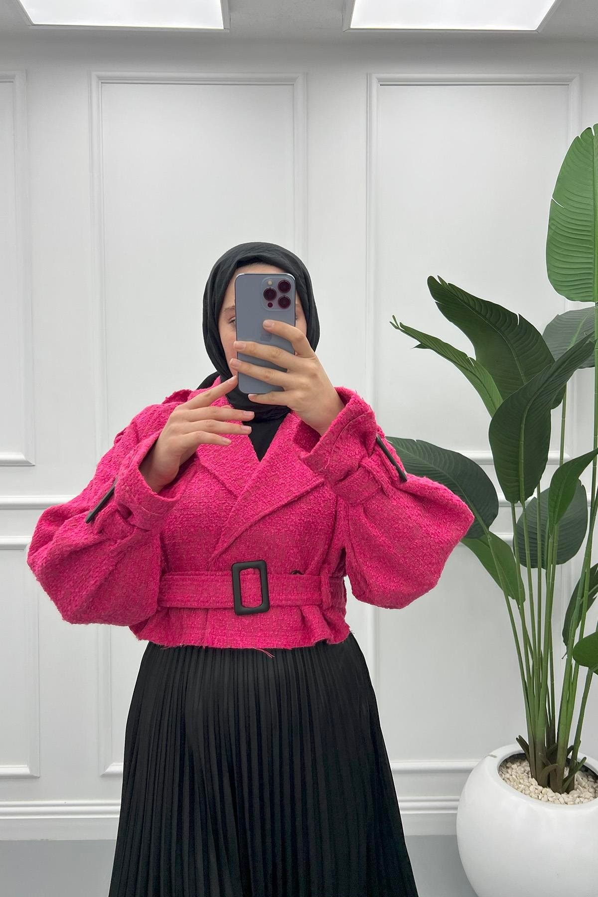 Reglan Kısa Ceket Pembe