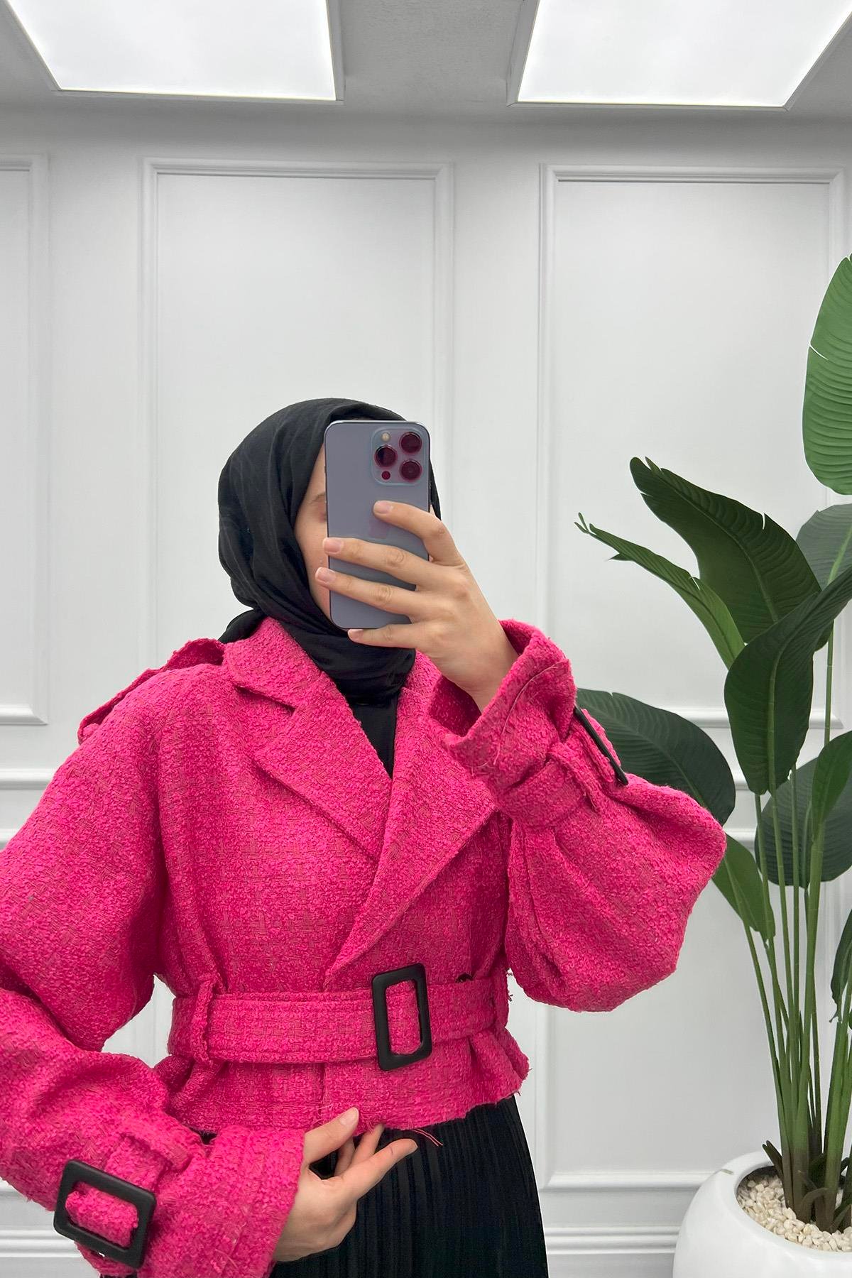 Reglan Kısa Ceket Pembe