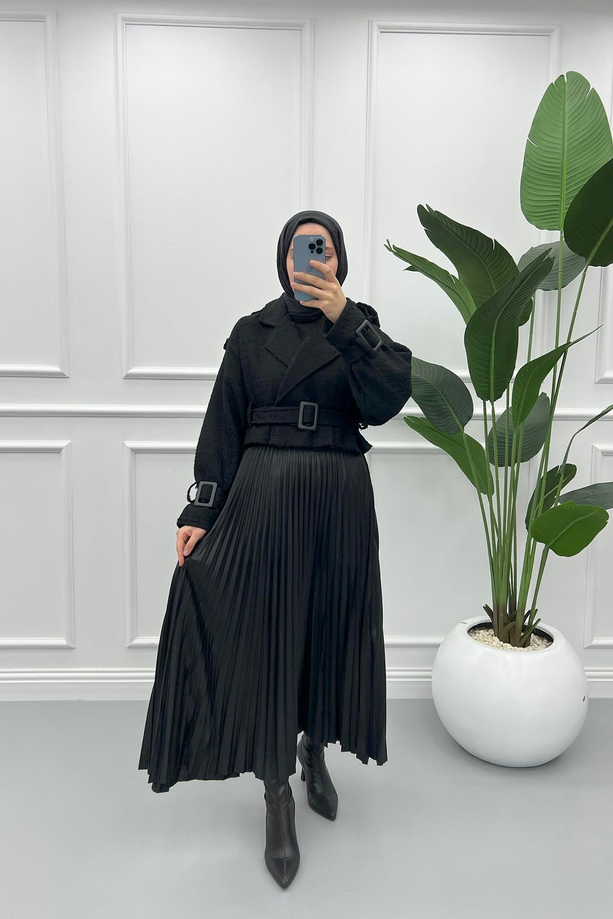 Reglan Kısa Ceket Siyah