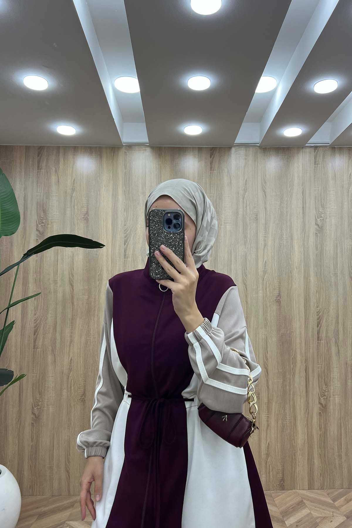 Renk Bloklu Nova Takım Mürdüm