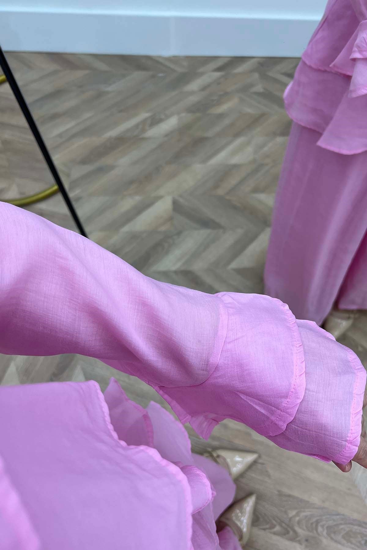 Romantik Volanlı Takım Pembe