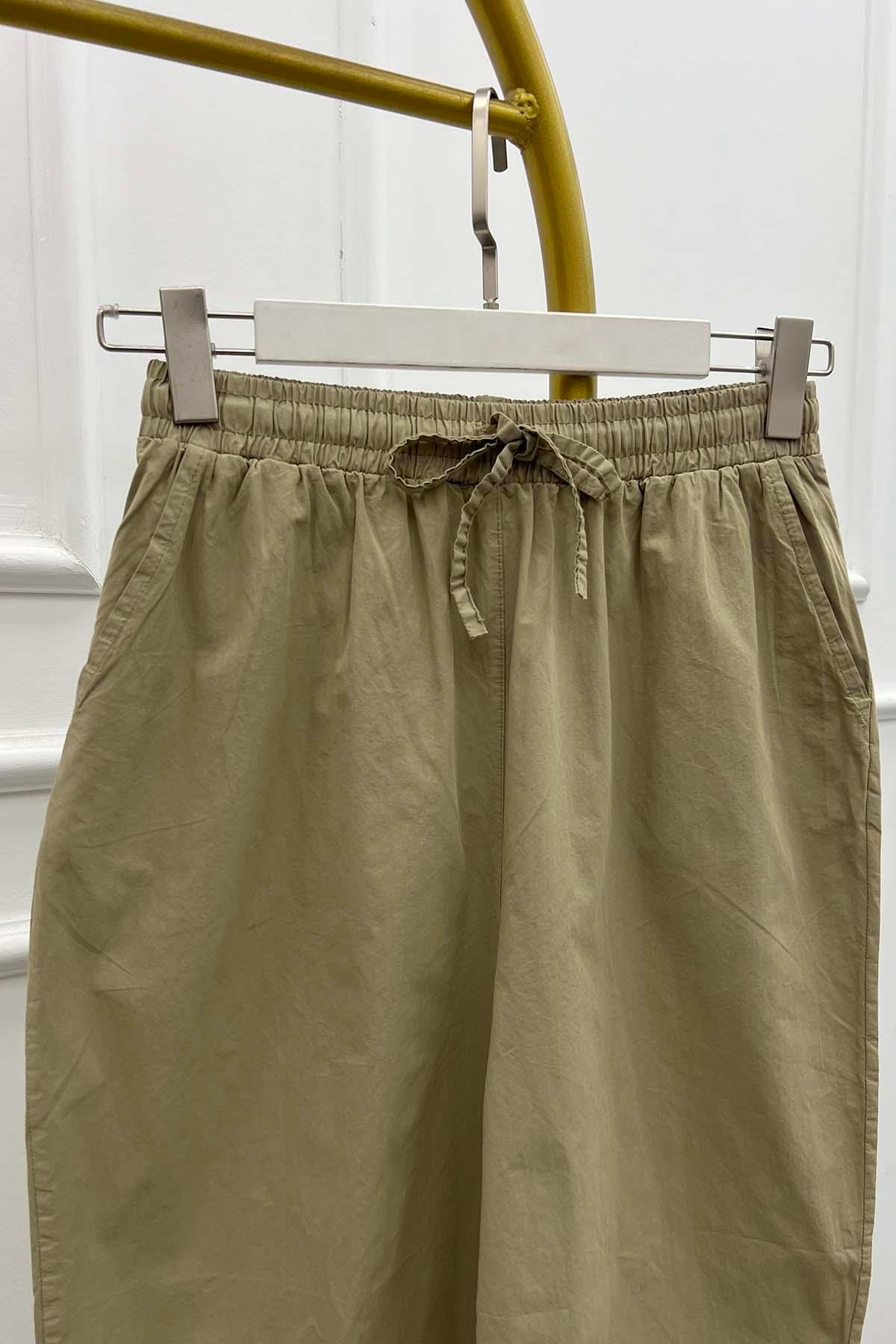 Şalvar Kesim Pantalon Soft Yeşil