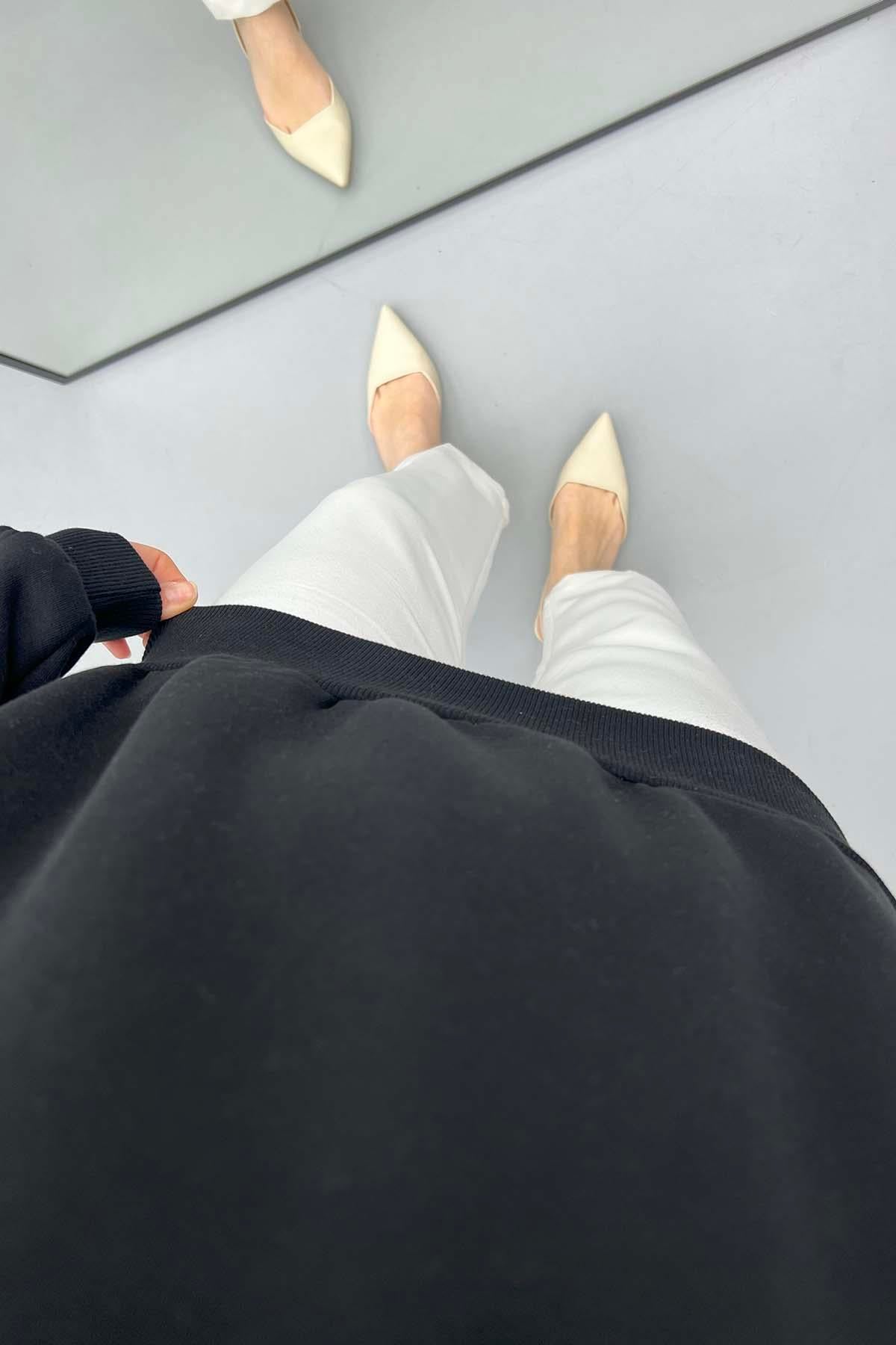 Şardonlu Sweatshirt Siyah
