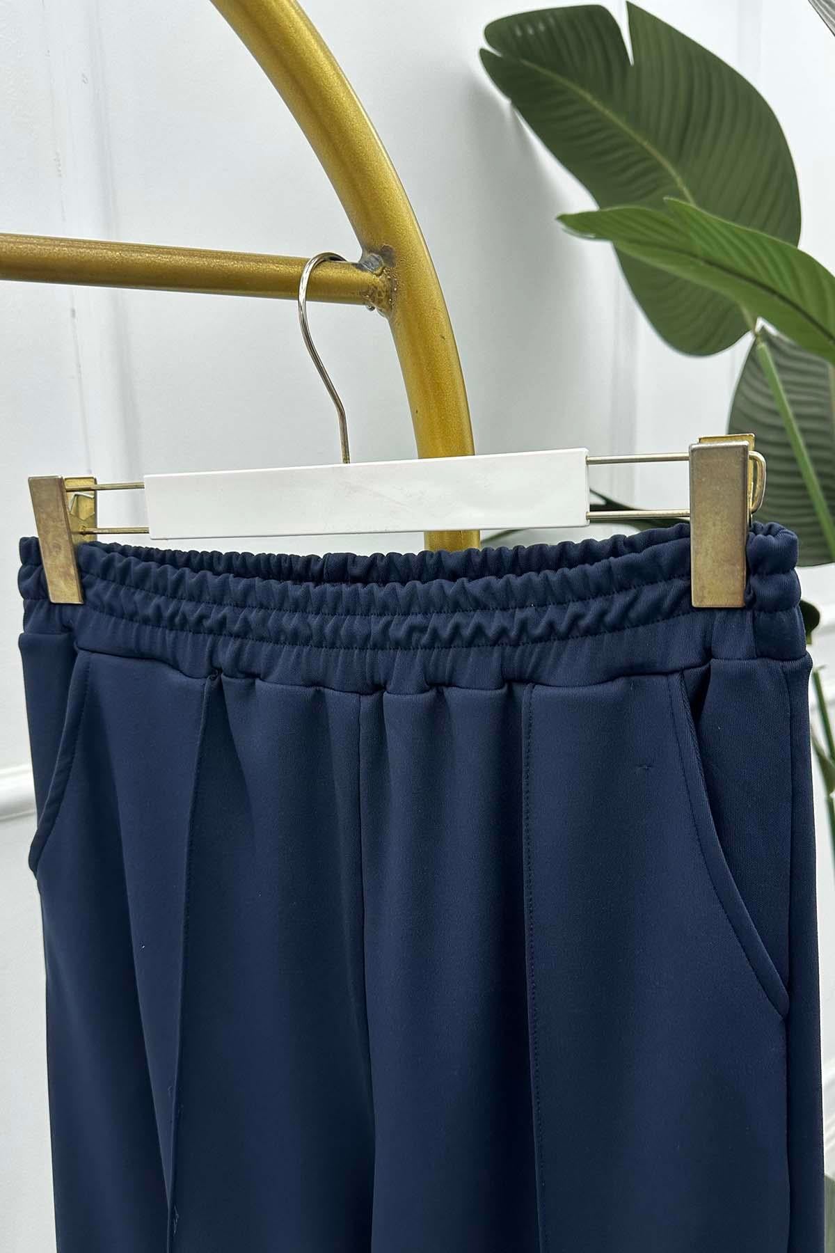 Scuba Çımalı Beli Lastikli Pantolon Lacivert