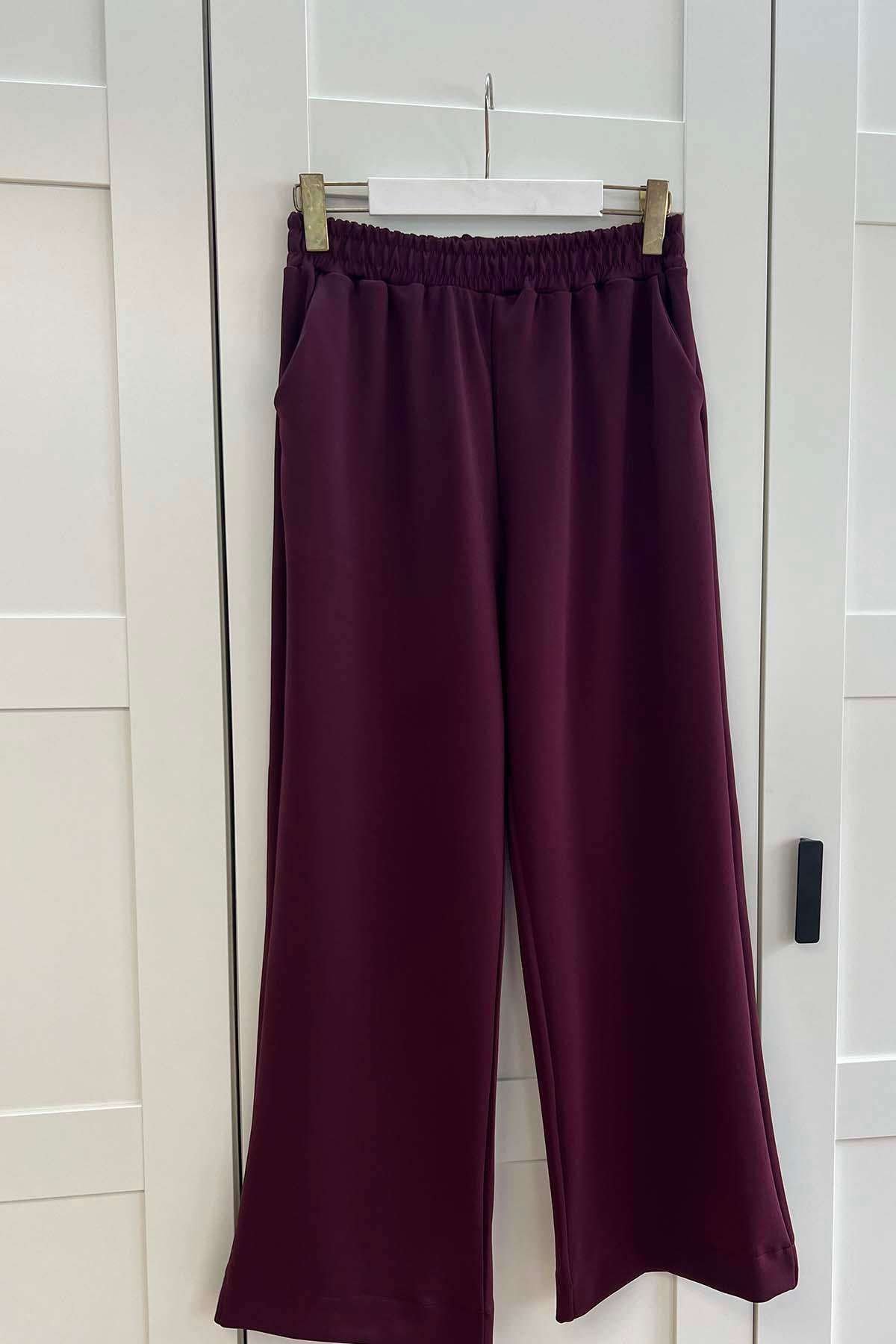 Scuba Pantolon Bordo