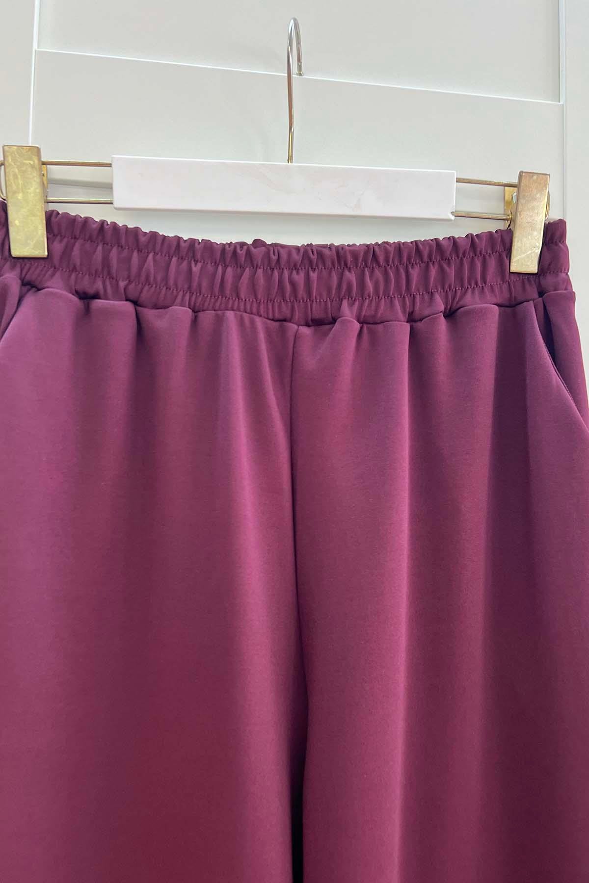 Scuba Pantolon Bordo