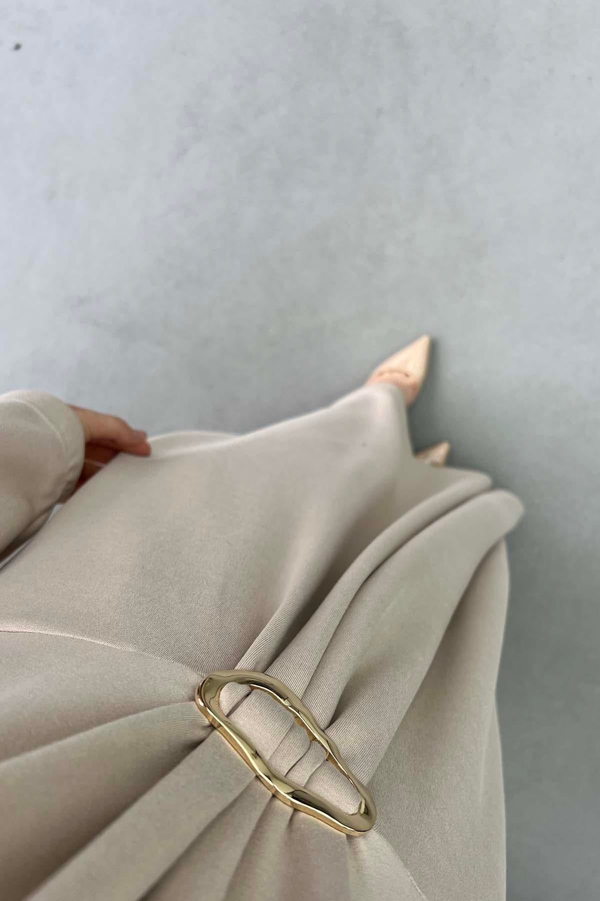 Sculpt Gold Tokalı Oysh Elbise Vizon