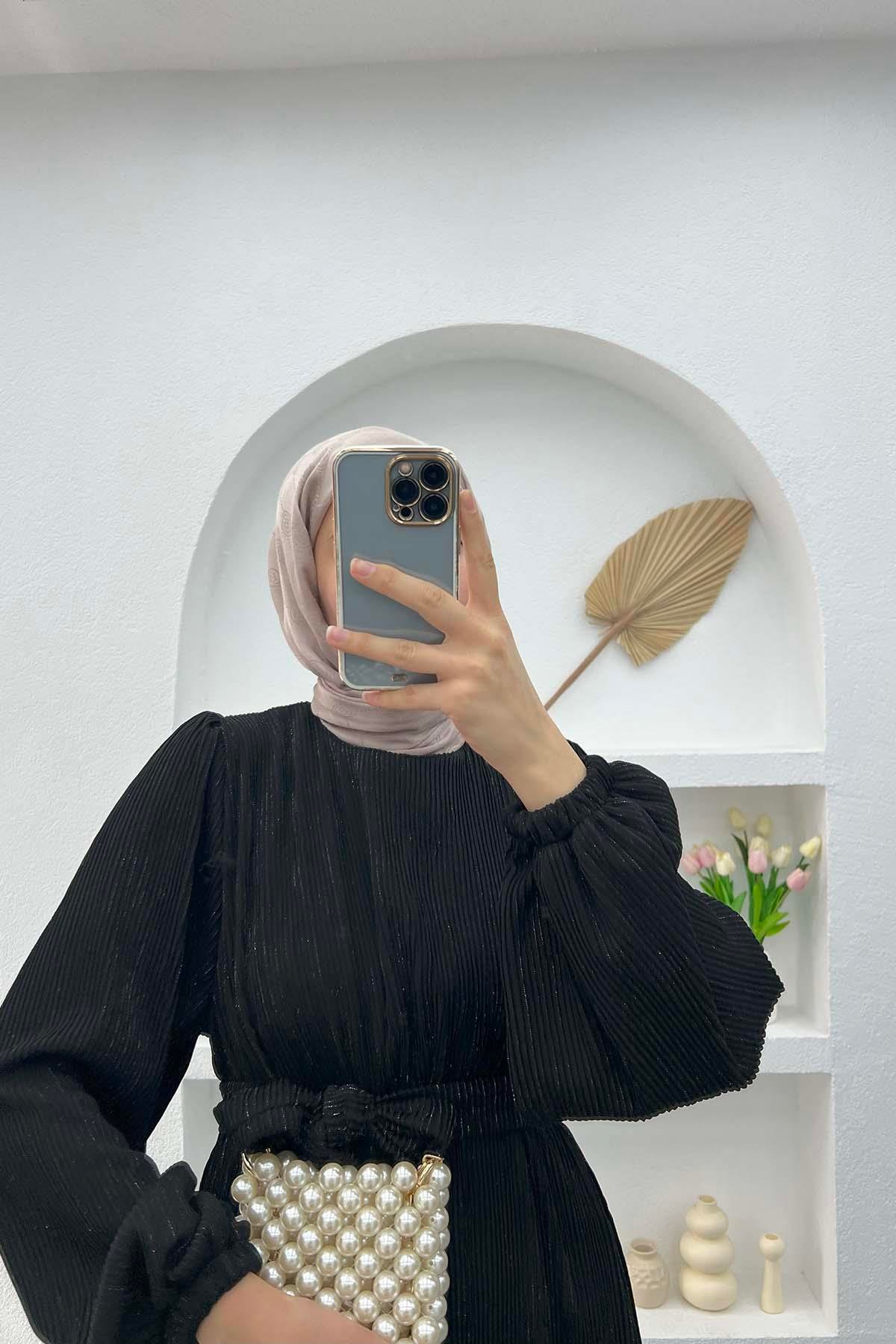 Simli Elbise Siyah