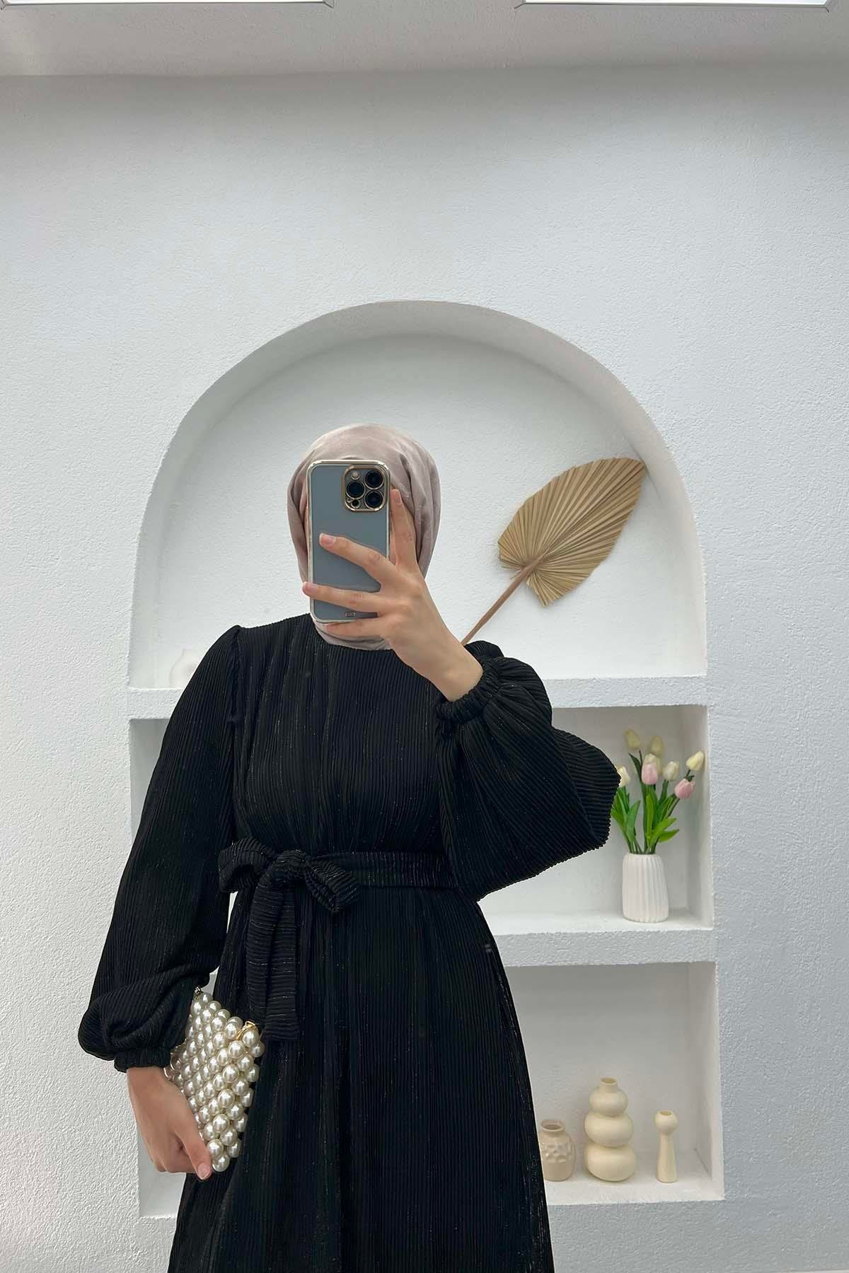 Simli Elbise Siyah