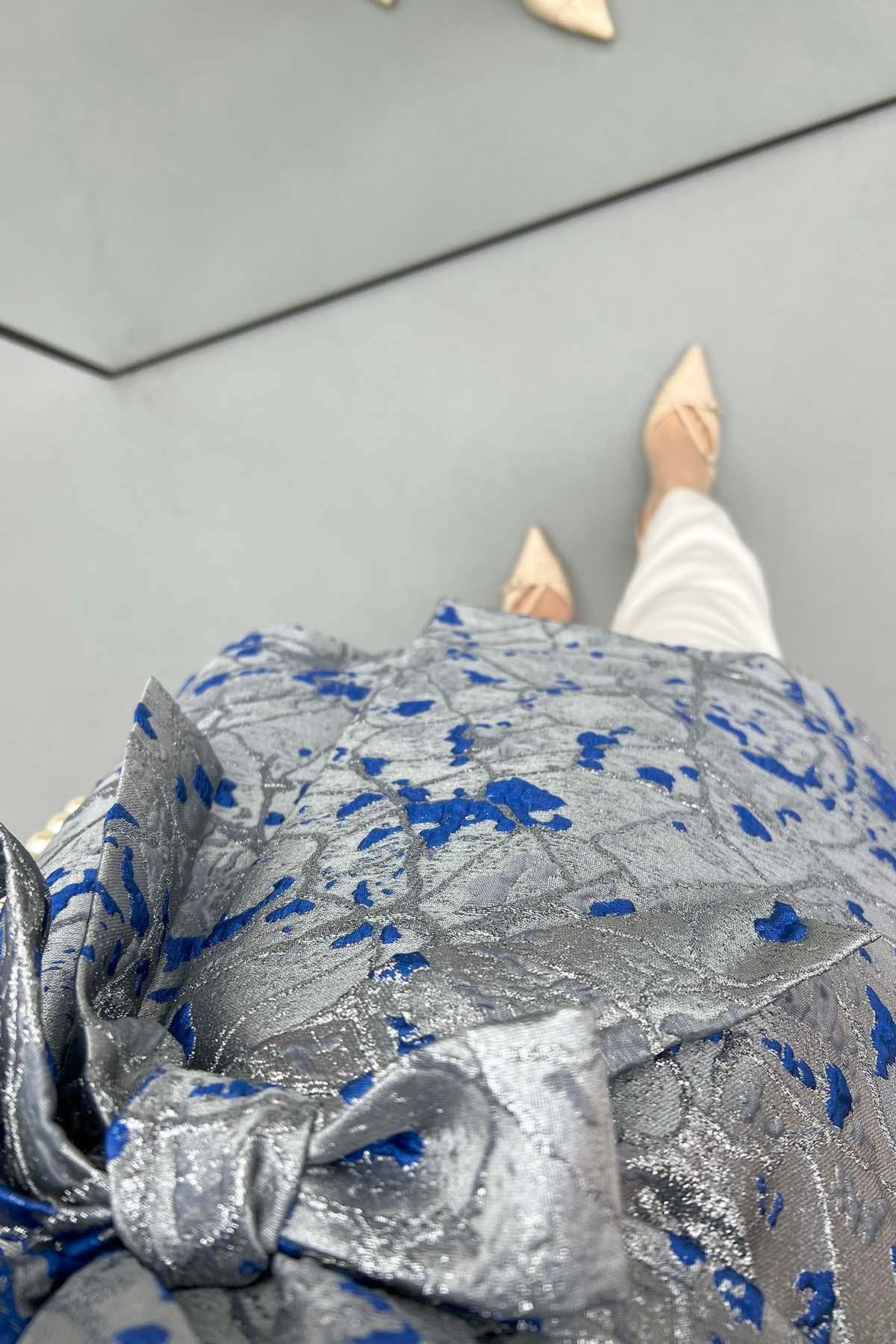 Simli Kimono Gümüş