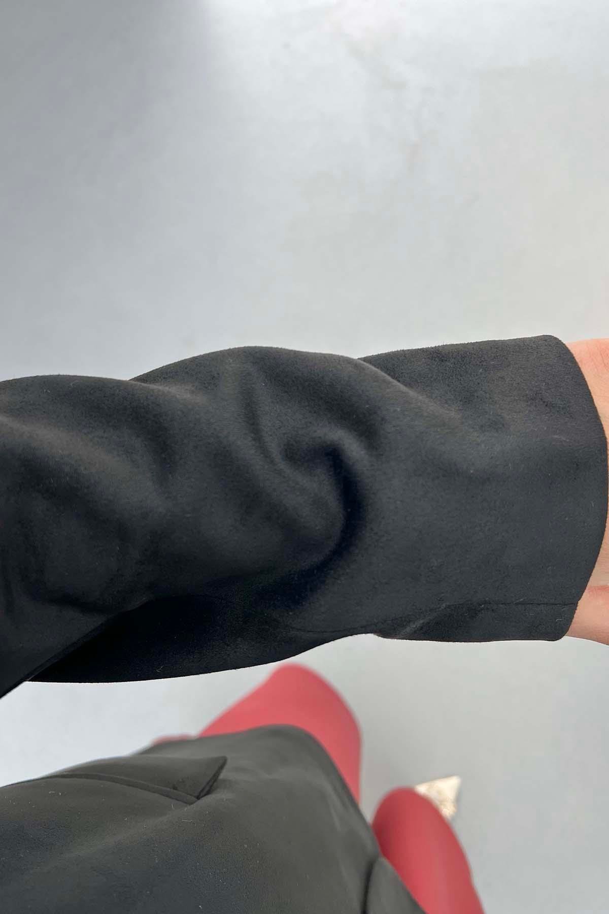 Süet Blazer Ceket Siyah