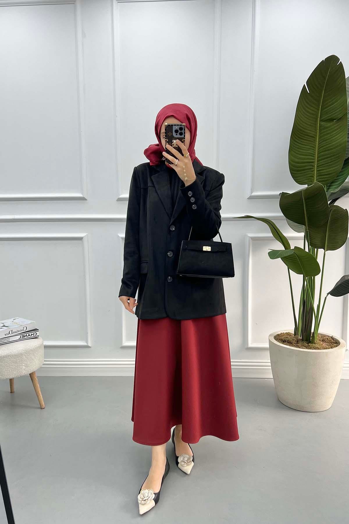 Süet Blazer Ceket Siyah
